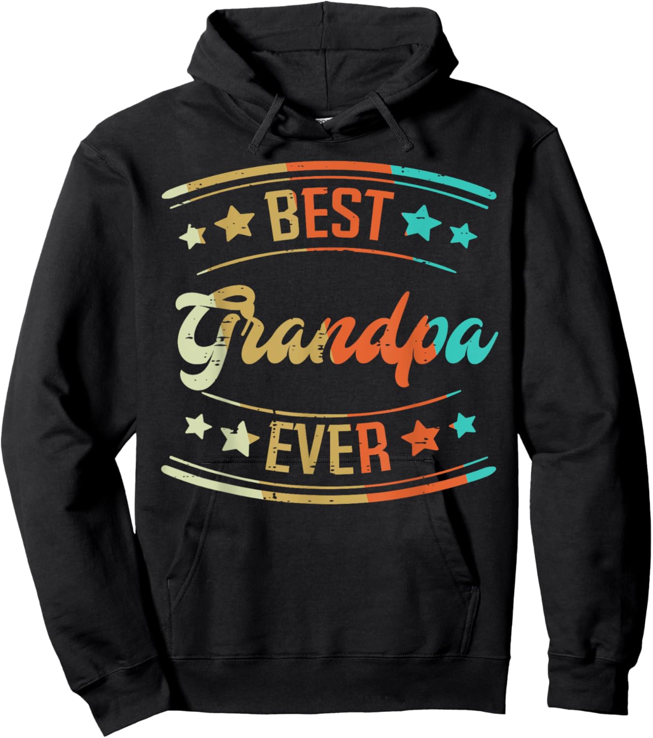 Best Grandpa Ever Retro Fathers Grandparents Day Papaw Men Hoodie - Hoodie | Black