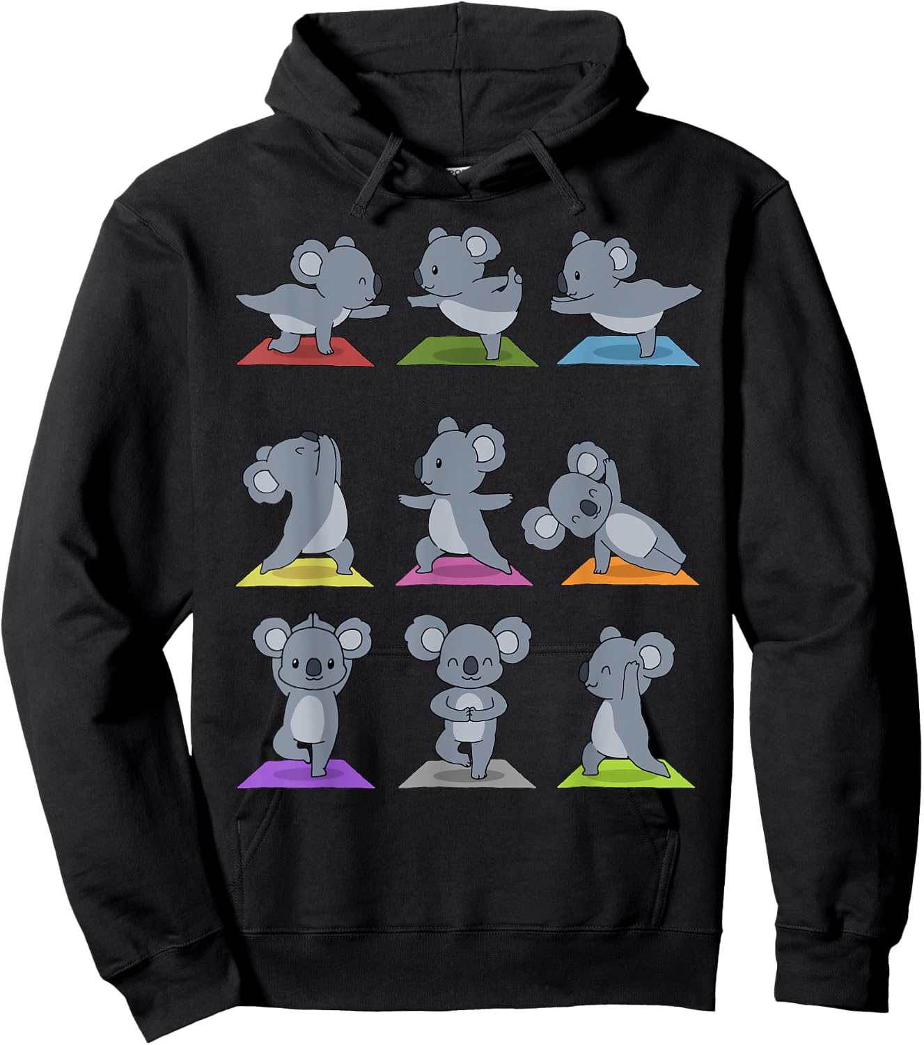 Koala Yoga Funny Koalas In Yoga Poses Sports Hoodie - Hoodie | Black