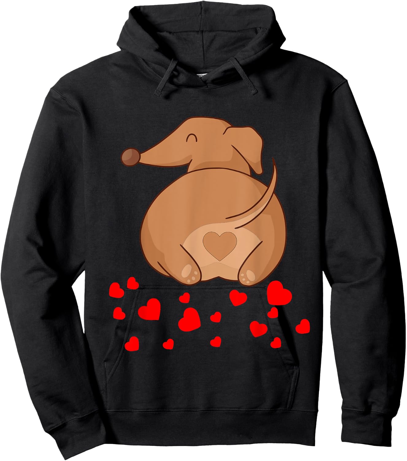 Dachshund Weenie Dog Lover Valentines Day Hoodie - Hoodie | Black