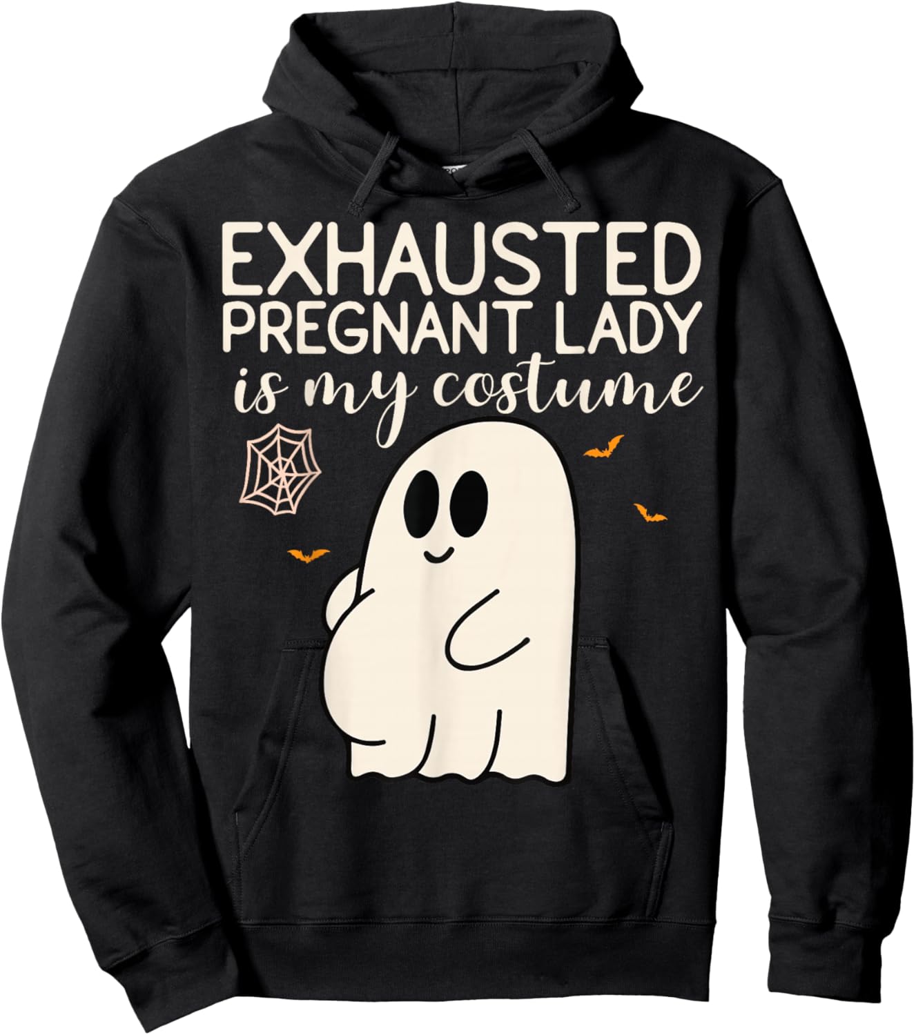Exhausted Pregnant Lady is My Costume Pregnancy Announcement Hoodie - Hoodie | Black