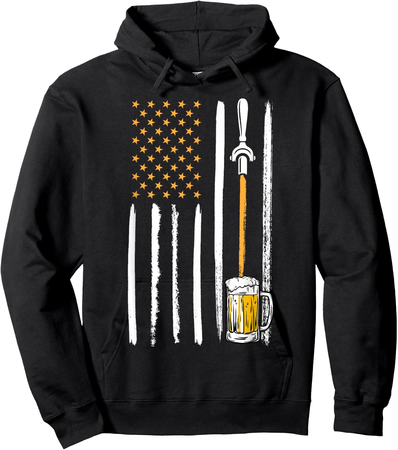 Craft Beer American Flag USA 4th July Brewery Alcohol Lovers Hoodie - Hoodie | Black