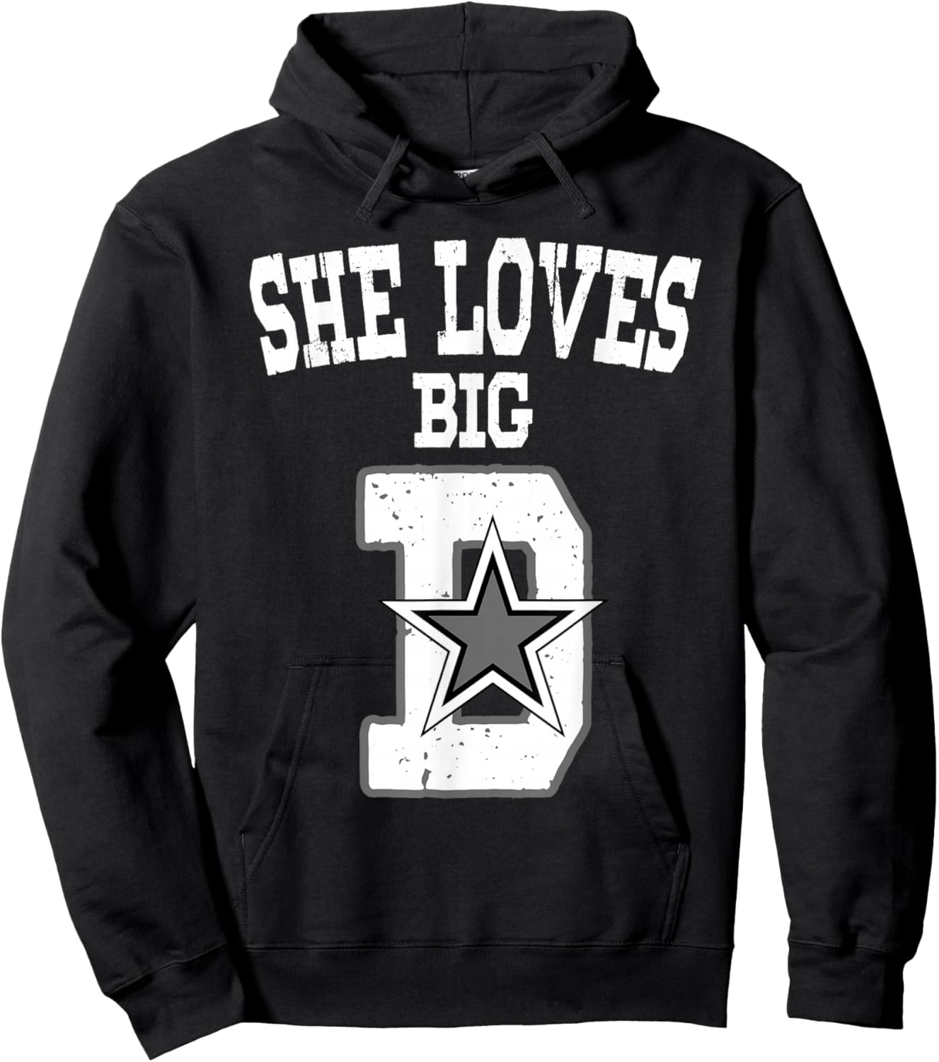 She Loves Big D - Distressed Dallas Denver Detroit Denmark Hoodie - Hoodie | Black