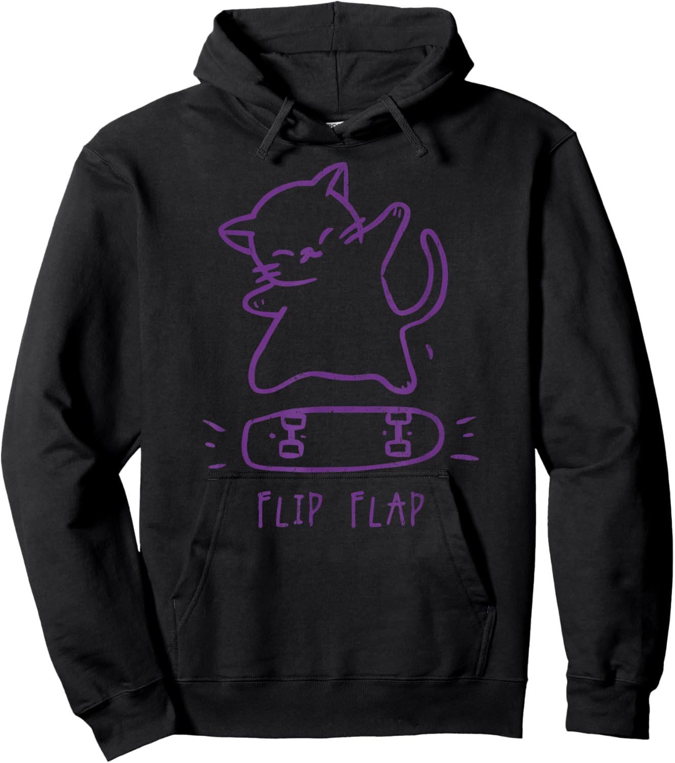 Cat Hip Hop Y2K Vintage Retro Hipster Edgy Streetwear Cat Hoodie - Hoodie | Black