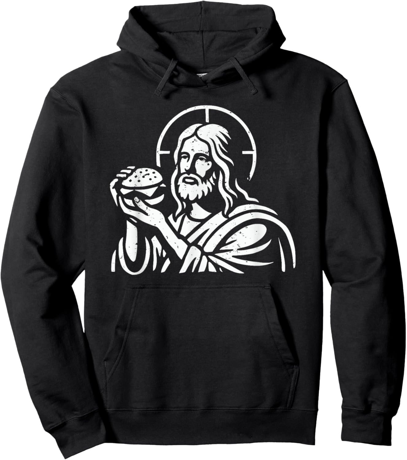 Jesus Funny Christian Cheeseburger Cheesusburger Novelty Hoodie - Hoodie | Black