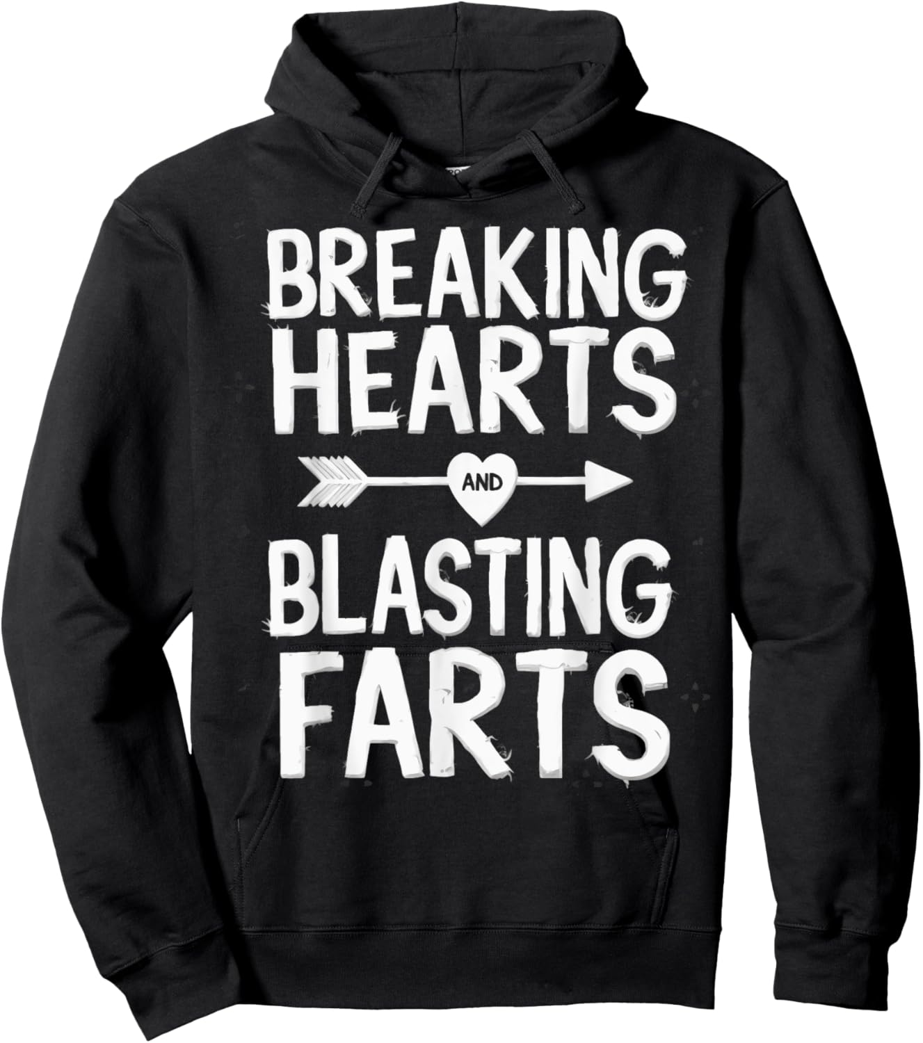 Cute Breaking Hearts And Blasting Farts Funny Valentines Day Hoodie - Hoodie | Black