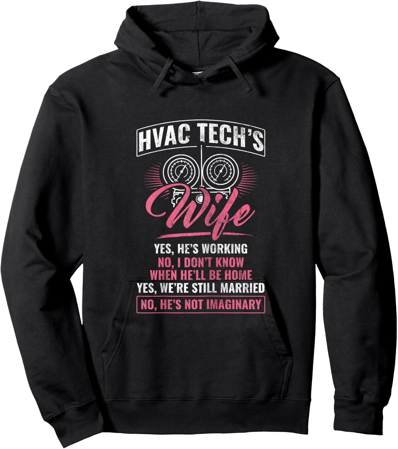 HVAC Tech's Wife HVAC Tech HVAC Technician AC Repairman Hoodie - Hoodie | Black