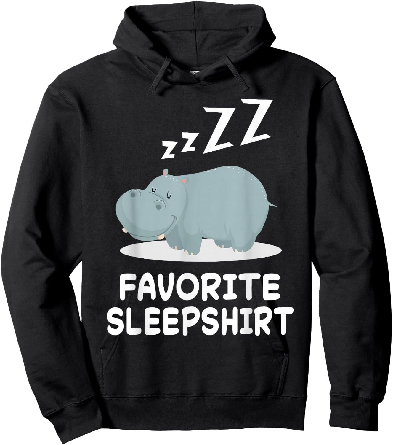 Hippo Hippos Nap Sleeping Sleep Pajama Pajamas Nightgown Hoodie - Hoodie | Black
