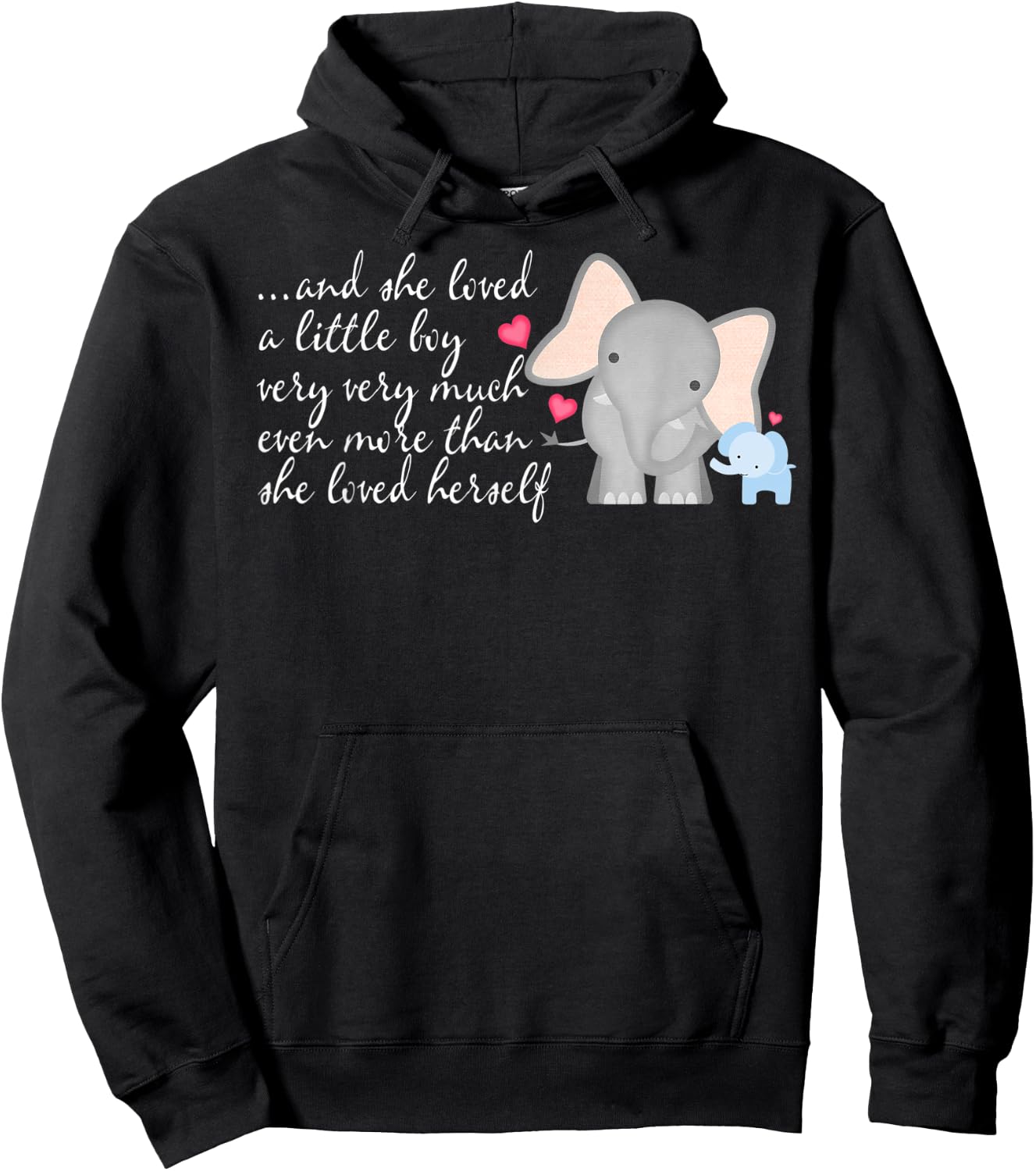 Elephant Mom - She Loved A Little Boy Much More Than Herself Hoodie - Hoodie | Black