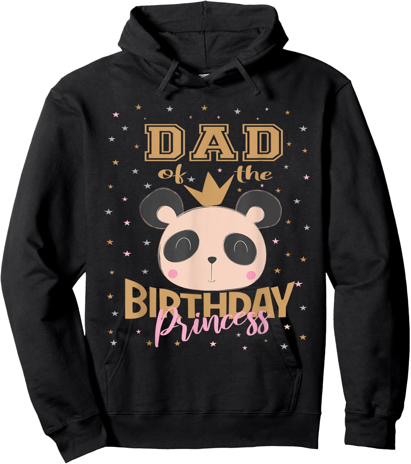 Dad Of The Birthday Princess Girl Panda Bear Party Hoodie - Hoodie | Black