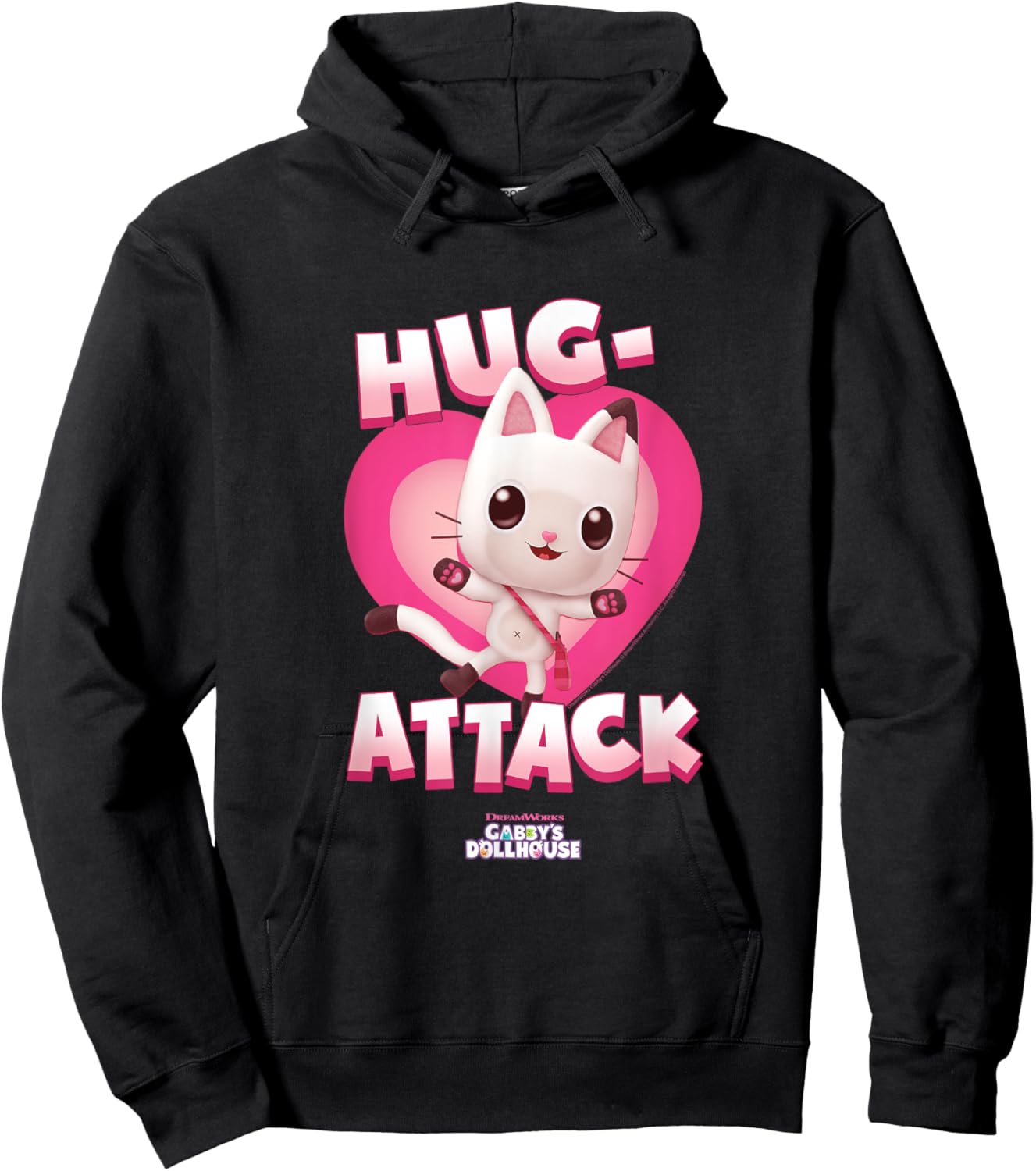 DreamWorks Gabby's Dollhouse Valentine's Day Hug Attack Hoodie - Hoodie | Black