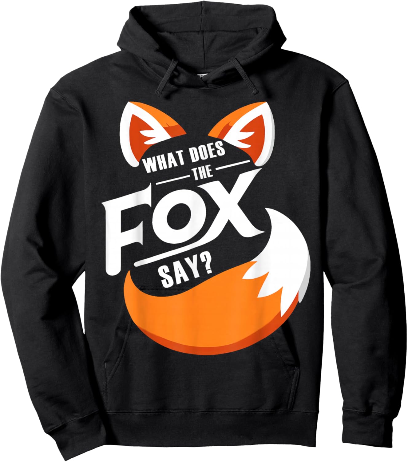 Retro What Does Vintage Art The Fox Funny Saying Animal Say Hoodie - Hoodie | Black
