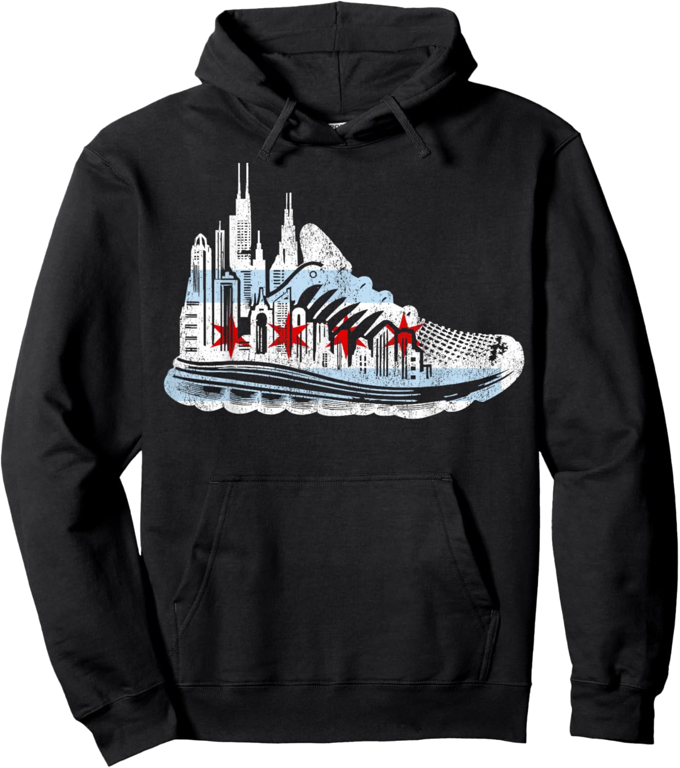 Chicago Runner Run Marathons Running Jogger Motivational Hoodie - Hoodie | Black