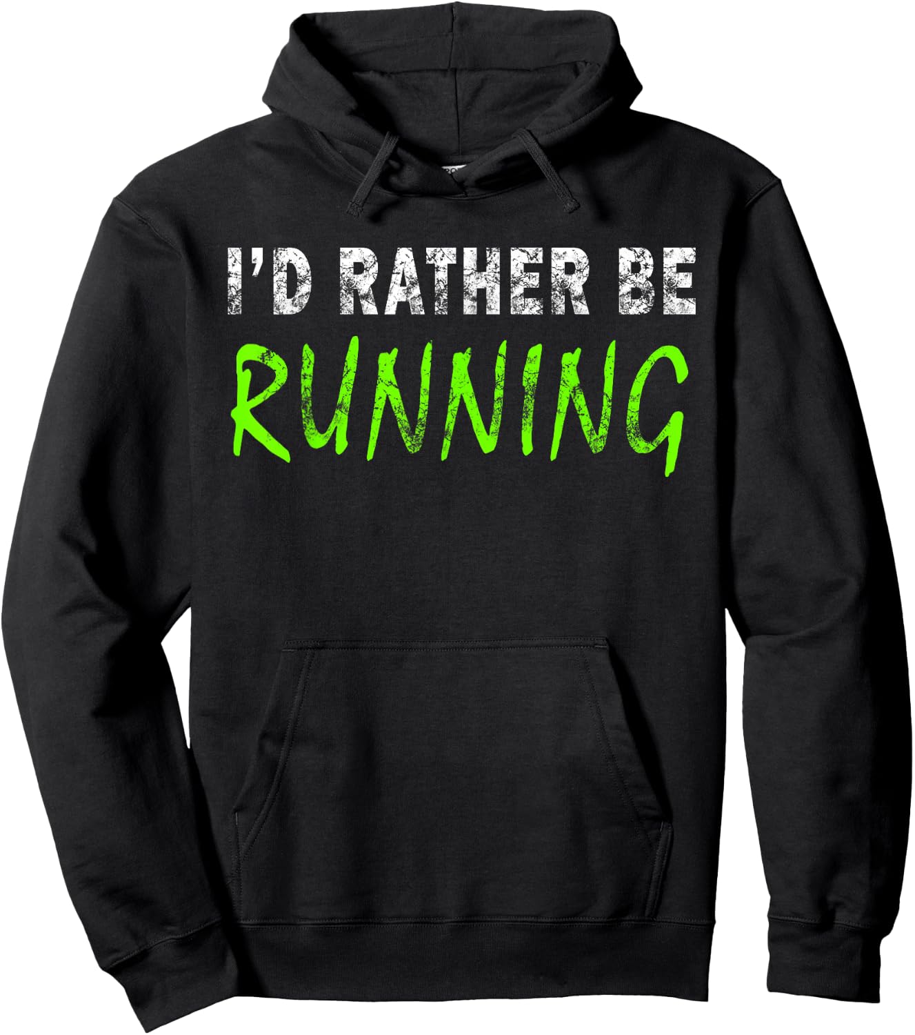 I'd Rather Be Running Funny Novelty Gift Retro Casual Hoodie - Hoodie | Black