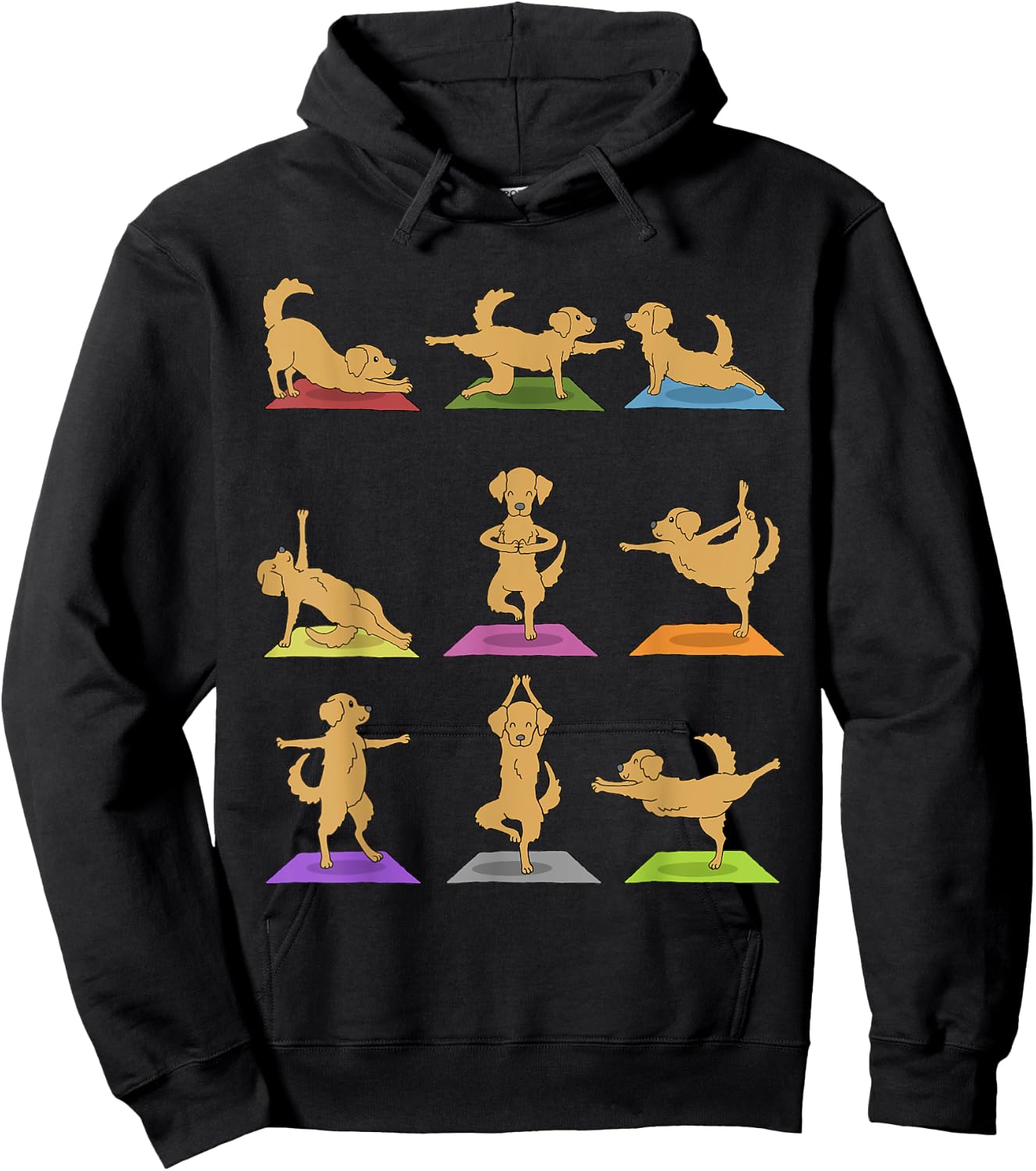 Golden Retriever Yoga Funny Dogs In Yoga Poses Shirt Hoodie - Hoodie | Black