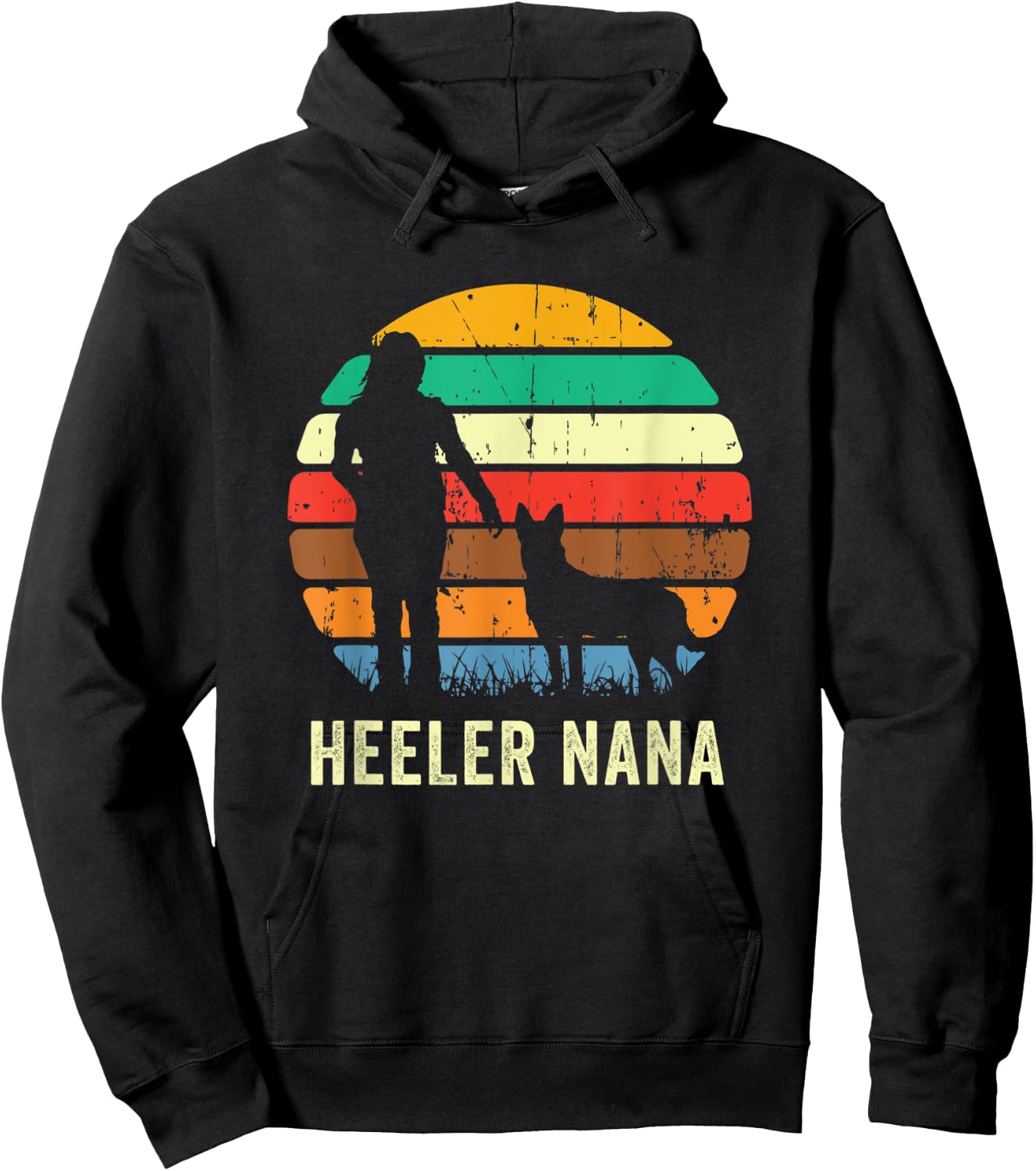 Cute Heeler Nana | Mom, Mother, Pet Cattle Dog Owner Gift Women Hoodie - Hoodie | Black