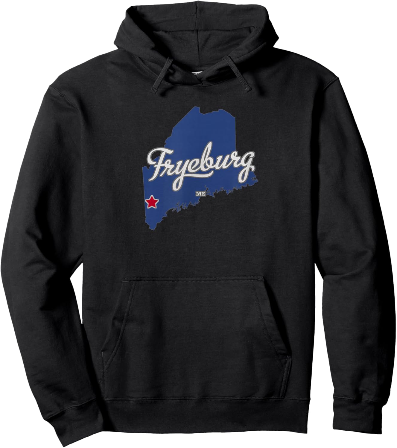 Fryeburg Maine ME Map Hoodie - Hoodie | Black