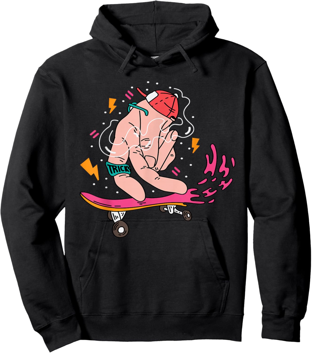 Finger Skateboarding Athlete Hoodie - Hoodie | Black