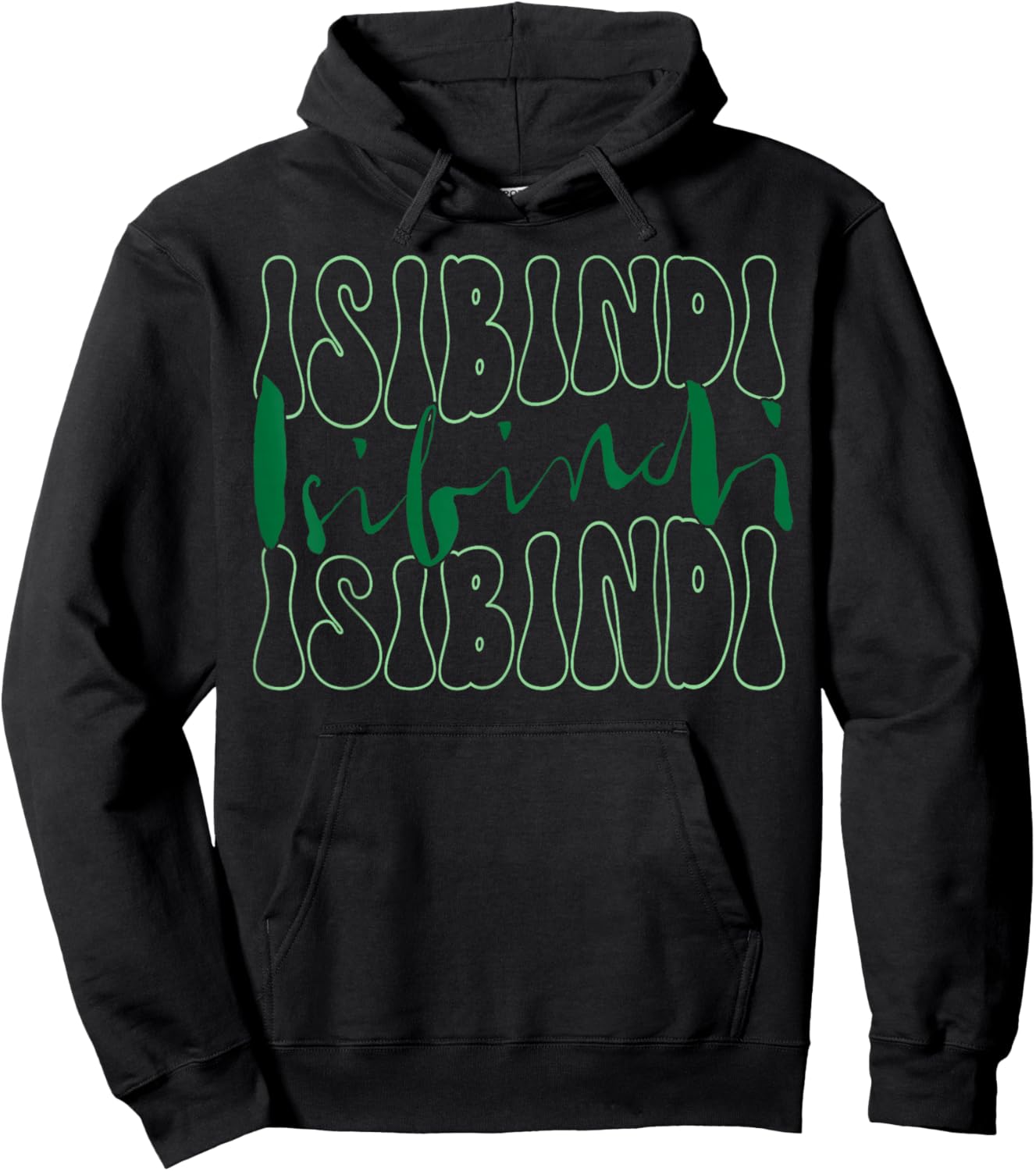 Isibindi Bold Groovy Retro Typography Inspirational Hoodie - Hoodie | Black