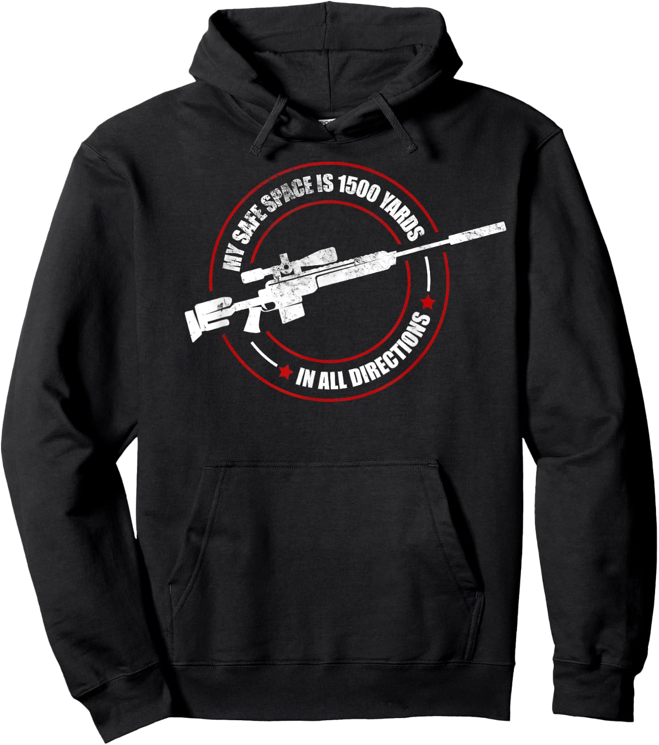 Vintage Armed Forces Military Funny Saying Veteran Sniper Hoodie - Hoodie | Black