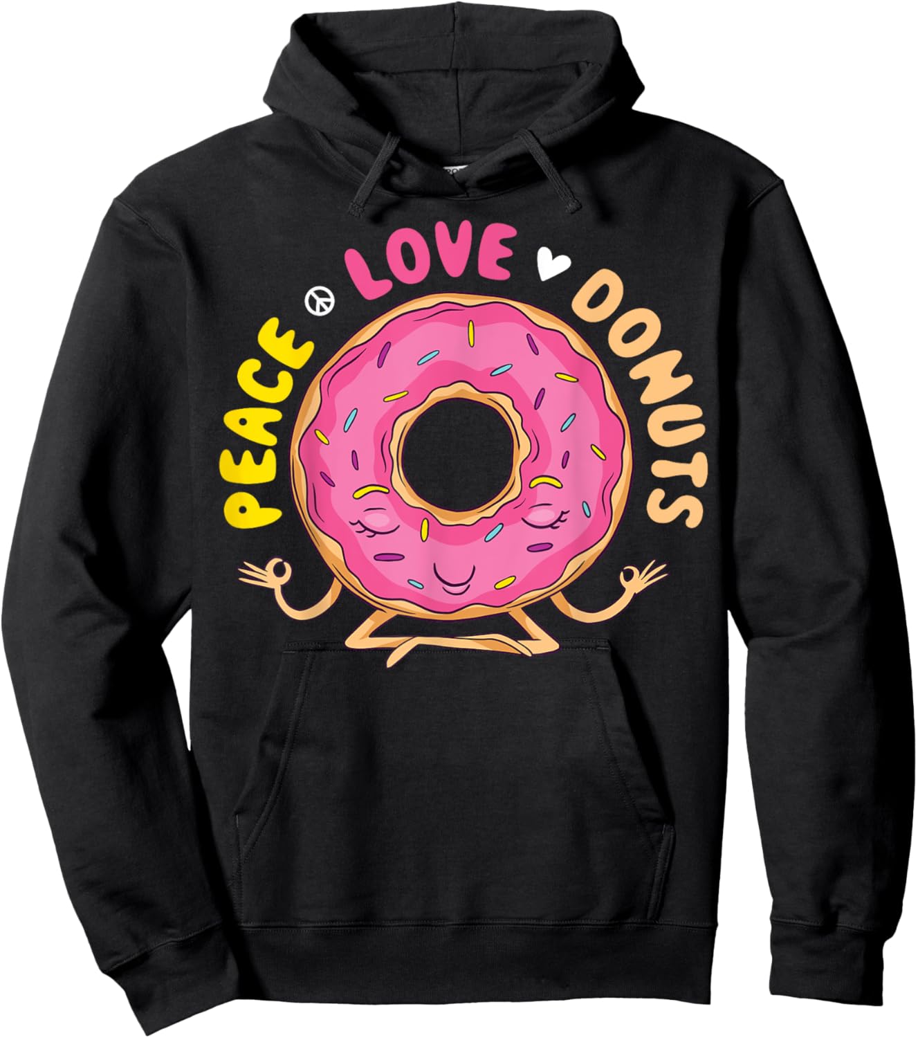 Peace Love Donuts Hoodie - Hoodie | Black