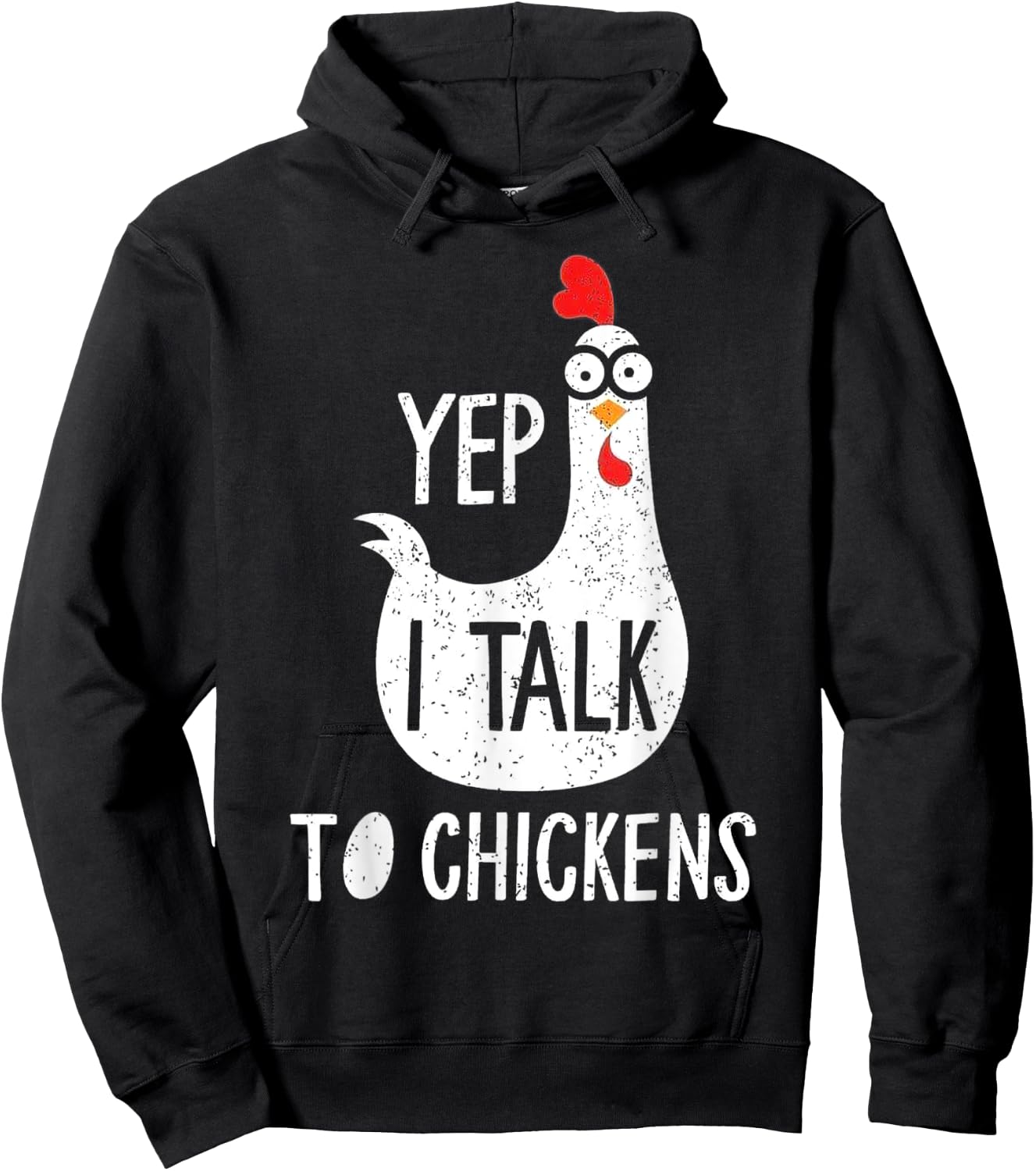 Yep I Talk To Chickens Hoodie - Hoodie | Black
