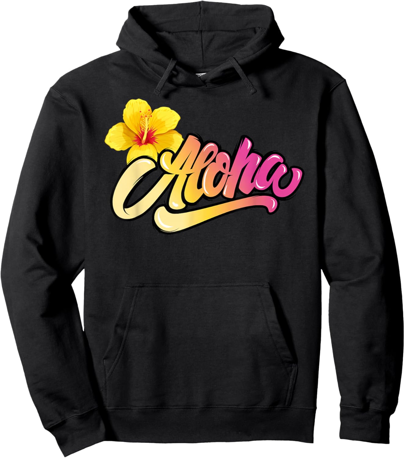 Aloha Hawaiian Hawaii Women Girls Tropical Beach Hoodie - Hoodie | Black