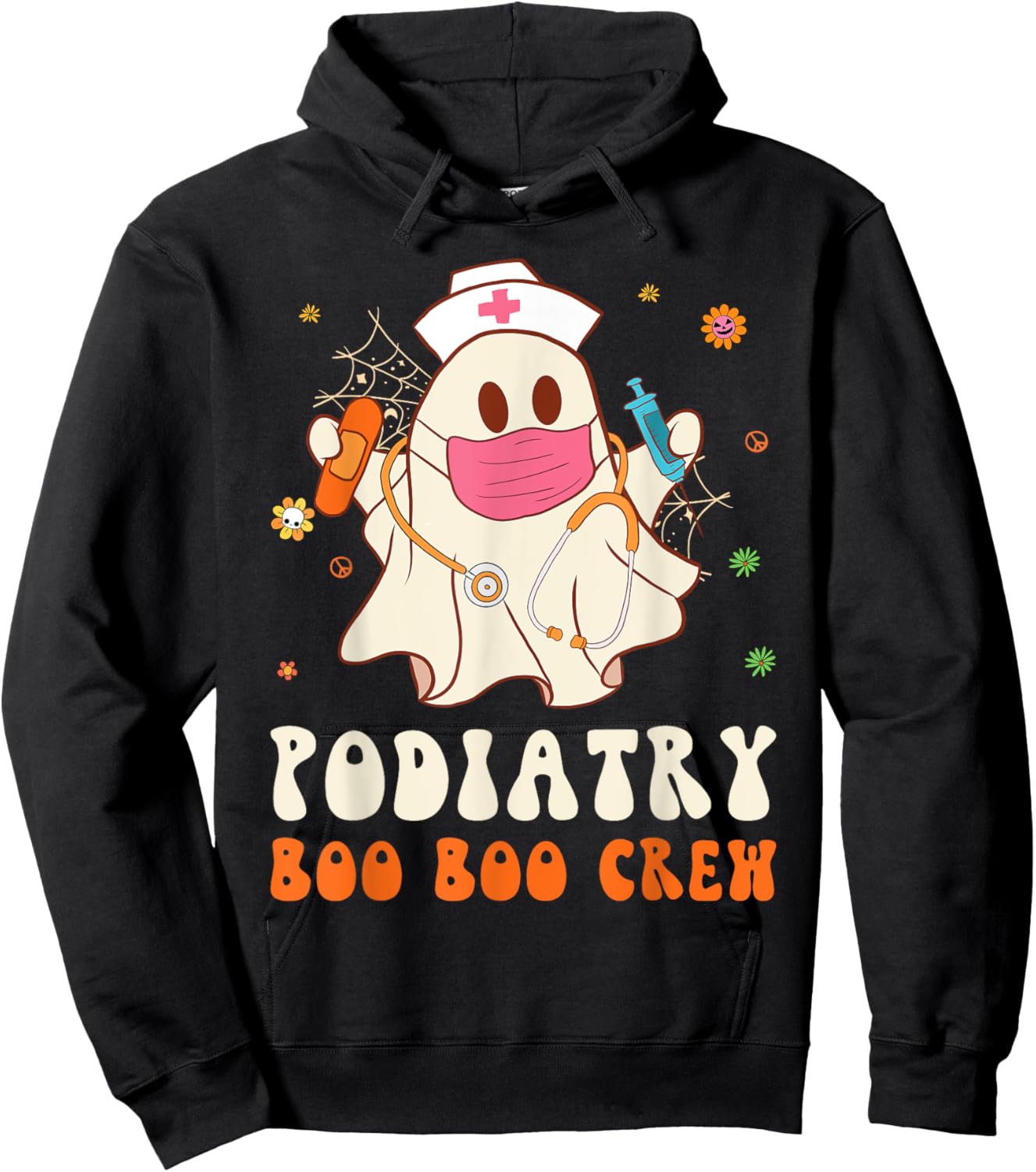 Podiatry Boo Boo Crew Nurse Funny Halloween Easy Costume Hoodie - Hoodie | Black
