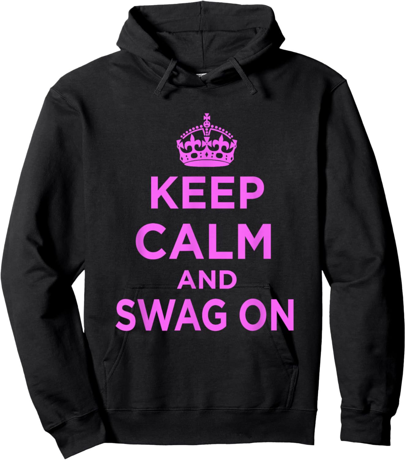 Keep Calm and Swag On Pink Hoodie - Hoodie | Black