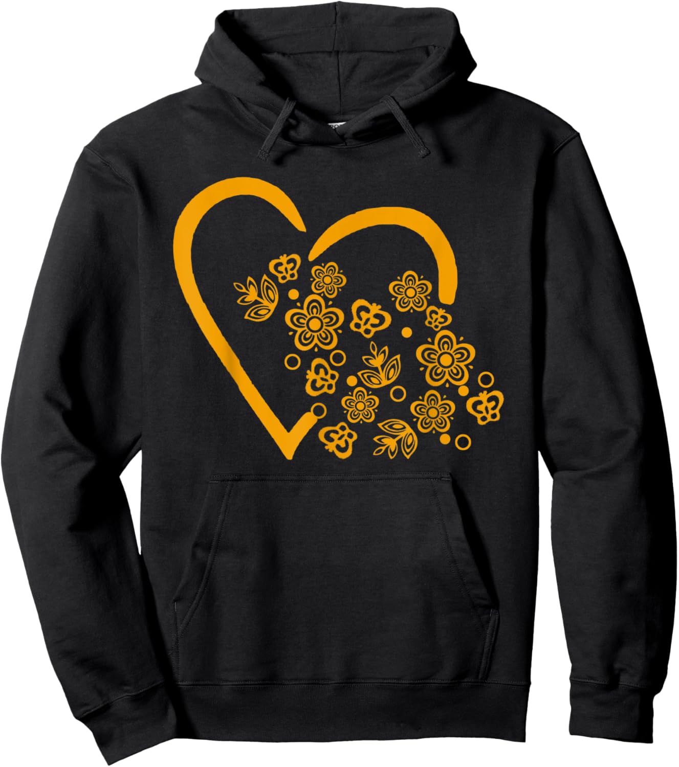 Vintage Pyrex Butterfly Gold Open Heart Hoodie - Hoodie | Black