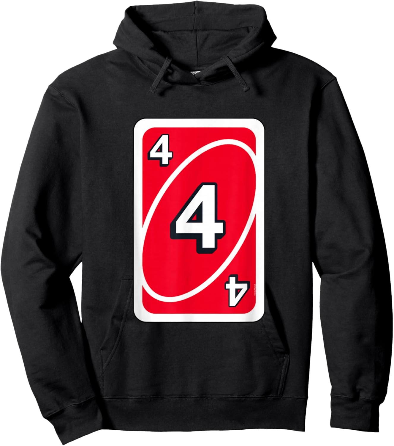 UNO Halloween Red 4" Card Hoodie - Hoodie | Black