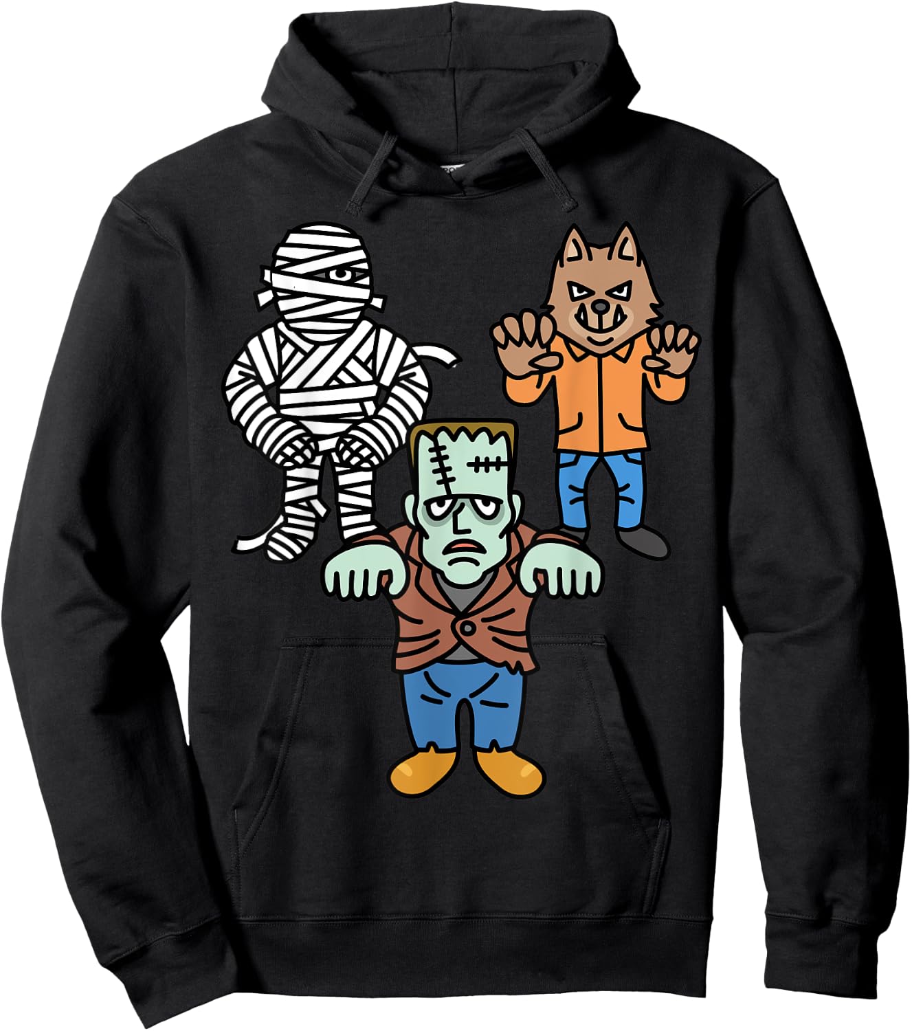 Horror Movie Monster Mummy Vintage Halloween Frankenstein Hoodie - Hoodie | Black