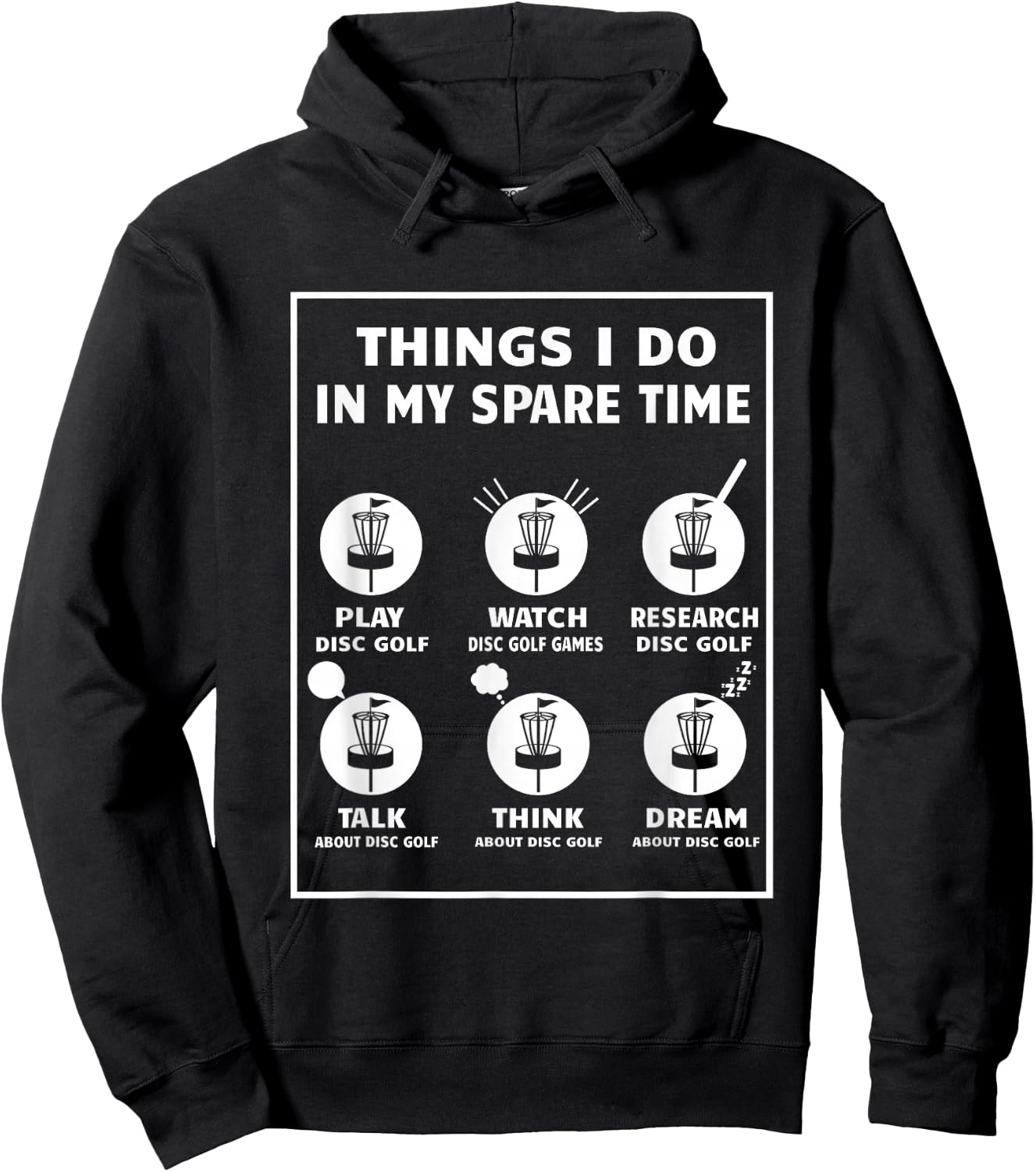Things I Do In My Spare Time Disc Golf Accessories Hoodie - Hoodie | Black