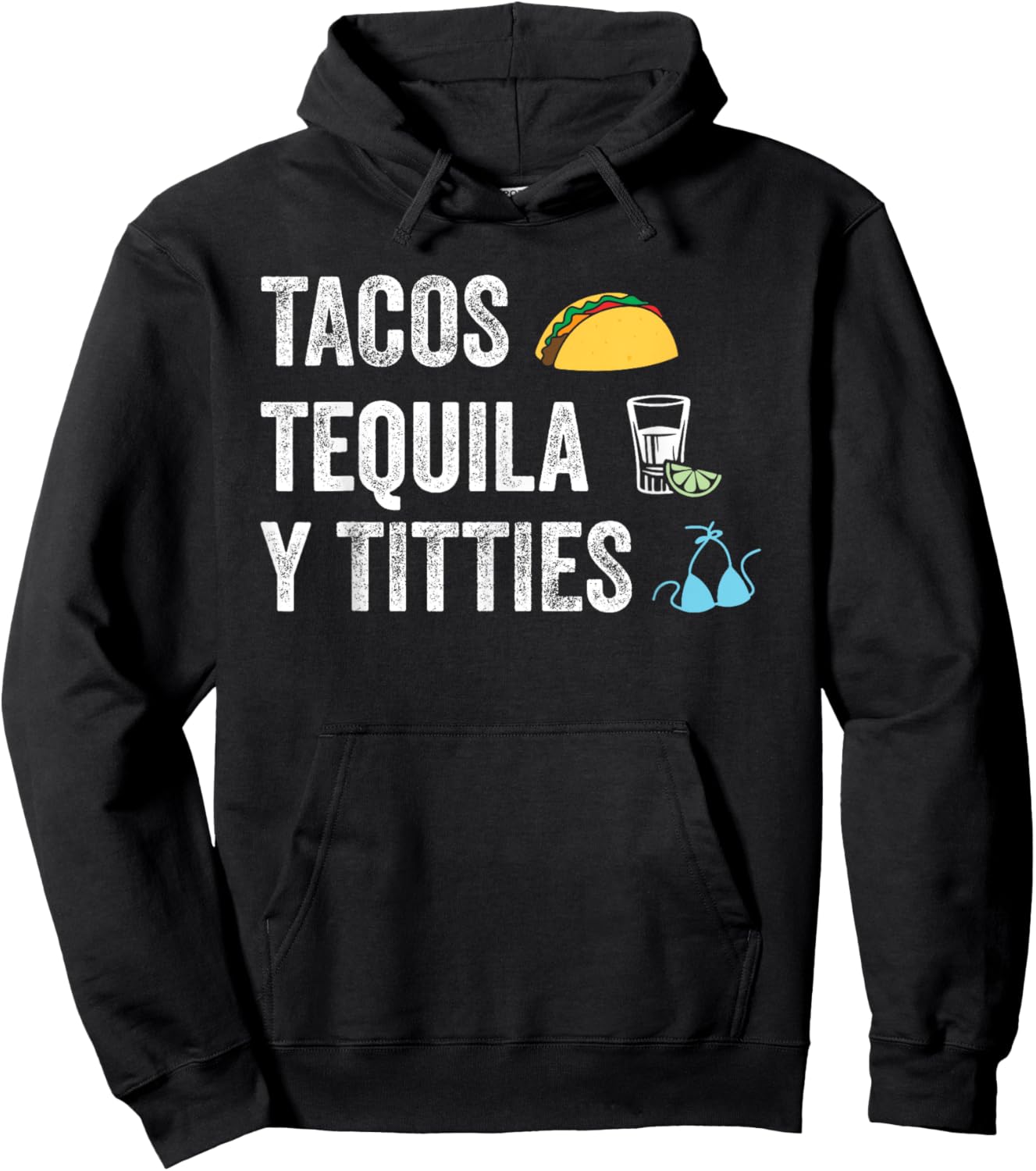 Tacos Tequila Y Titties Funny College Spring Break Hoodie - Hoodie | Black