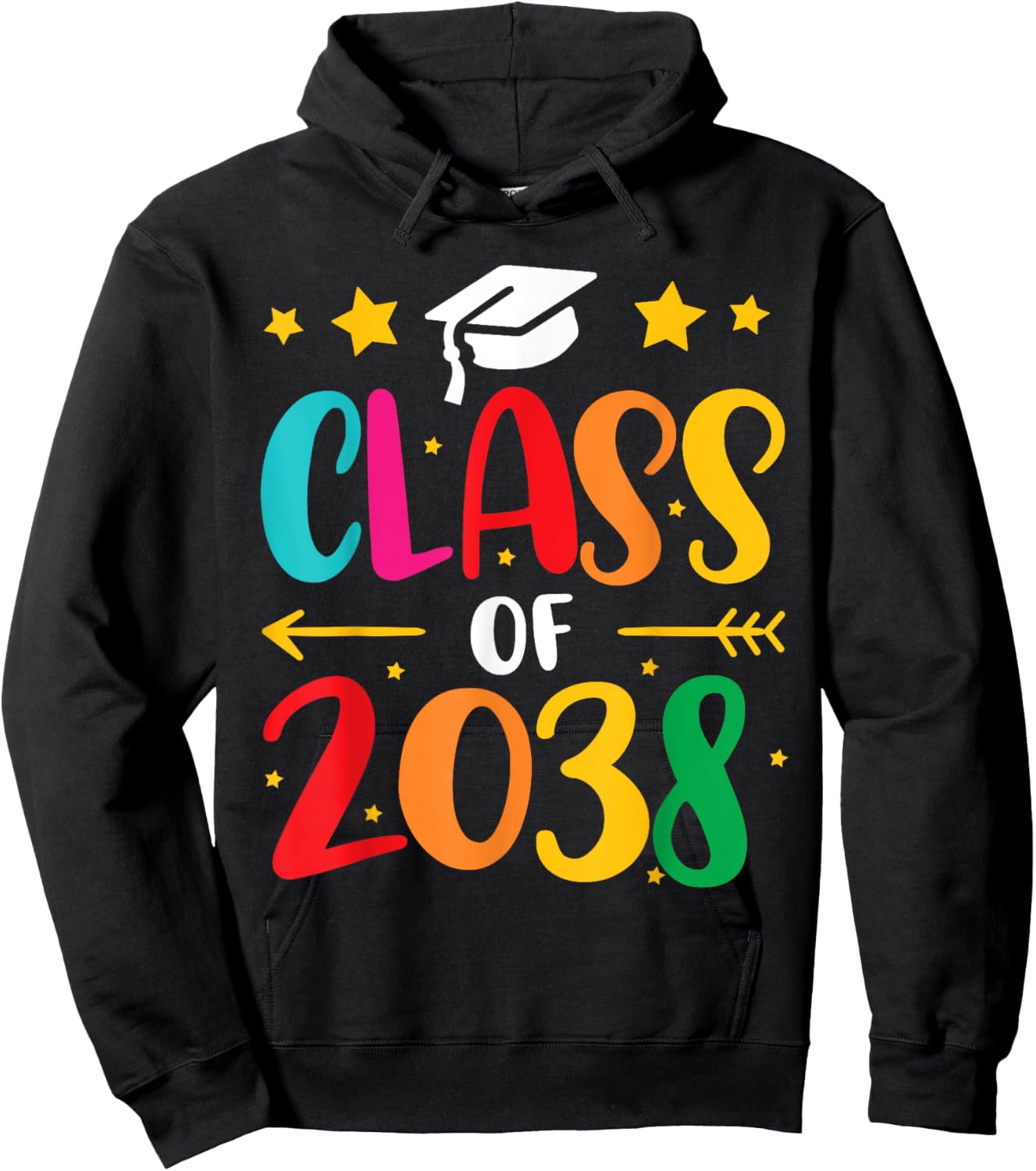 Kindergarten Class of 2038 First Day School Graduation Girls Hoodie - Hoodie | Black