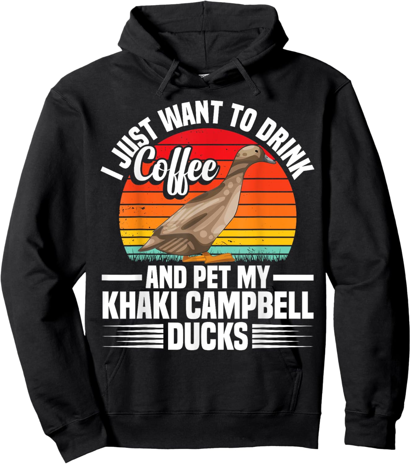 Khaki Duck Lover Campbell Duck Toys Necklace Khaki Ducks Hoodie - Hoodie | Black