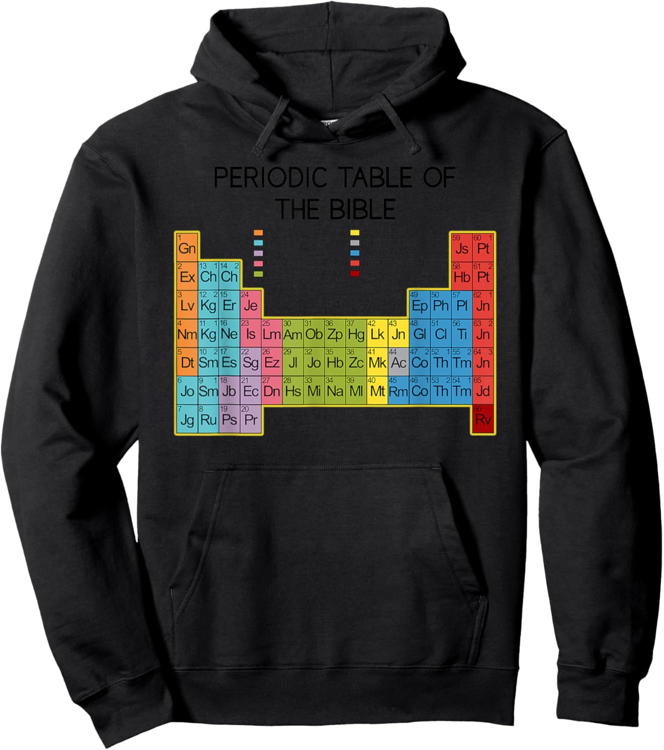 Christian Gift - God's Word - Periodic Table of the Bible Hoodie - Hoodie | Black