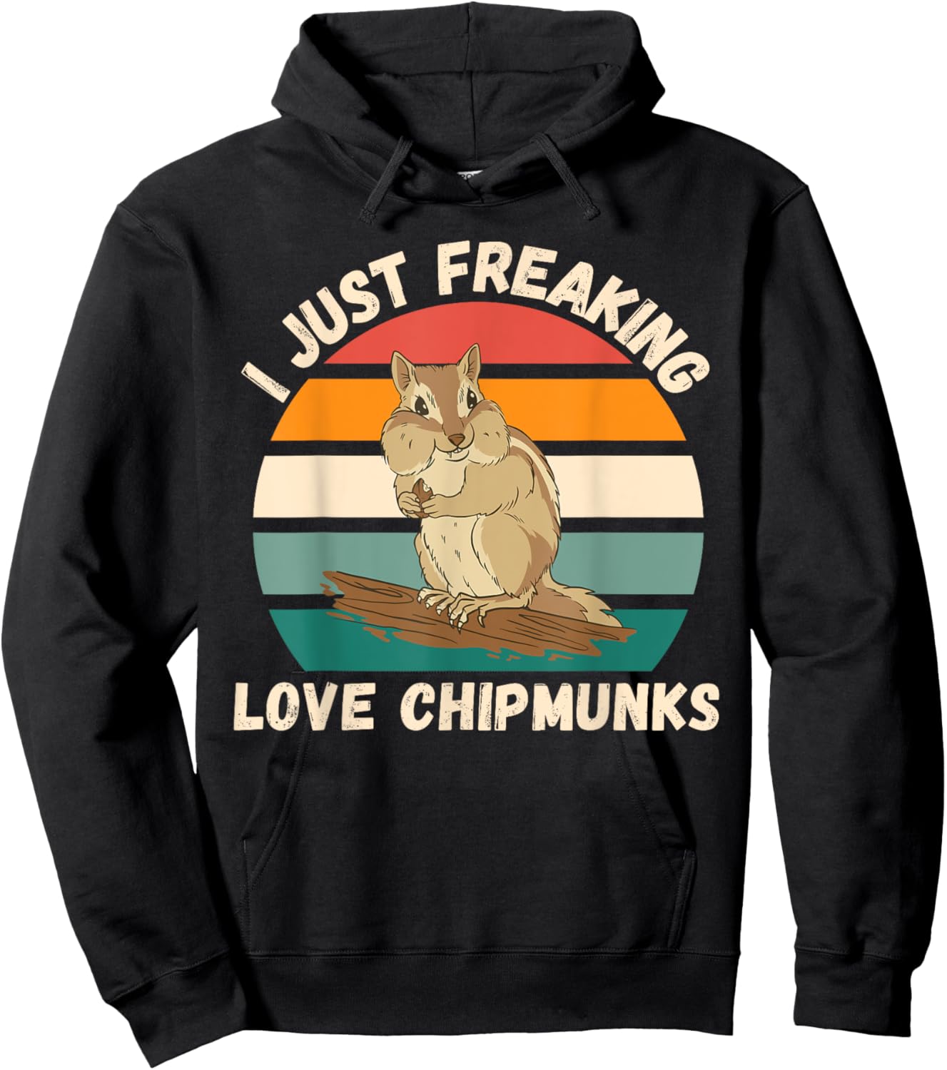 Vintage Chipmunk I Just Freaking Love Chipmunk Lover Hoodie - Hoodie | Black
