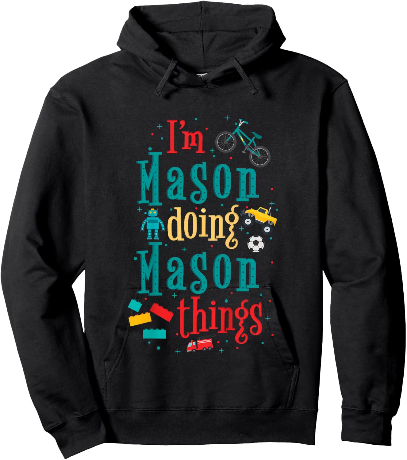 Kids I'm Mason Doing Mason Things Cute Boys Hoodie - Hoodie | Black