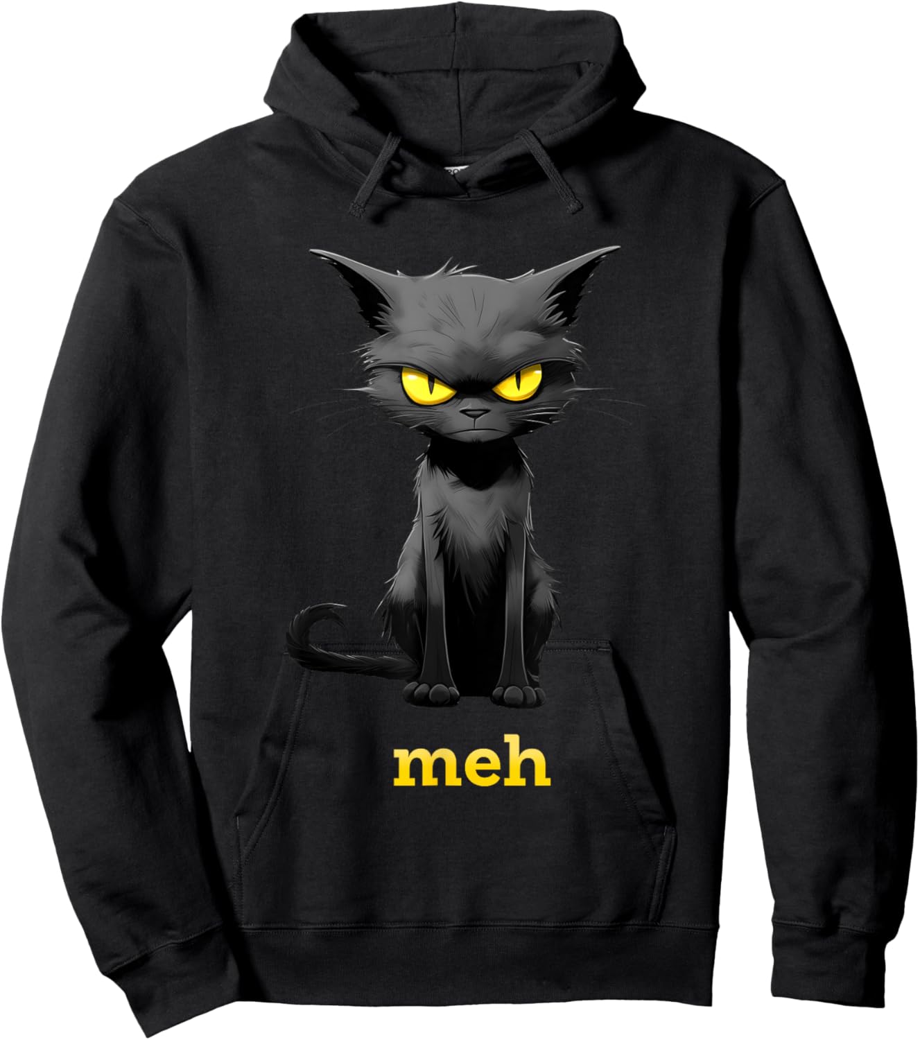 Meh Cat Women Girls Kids Hoodie - Hoodie | Black