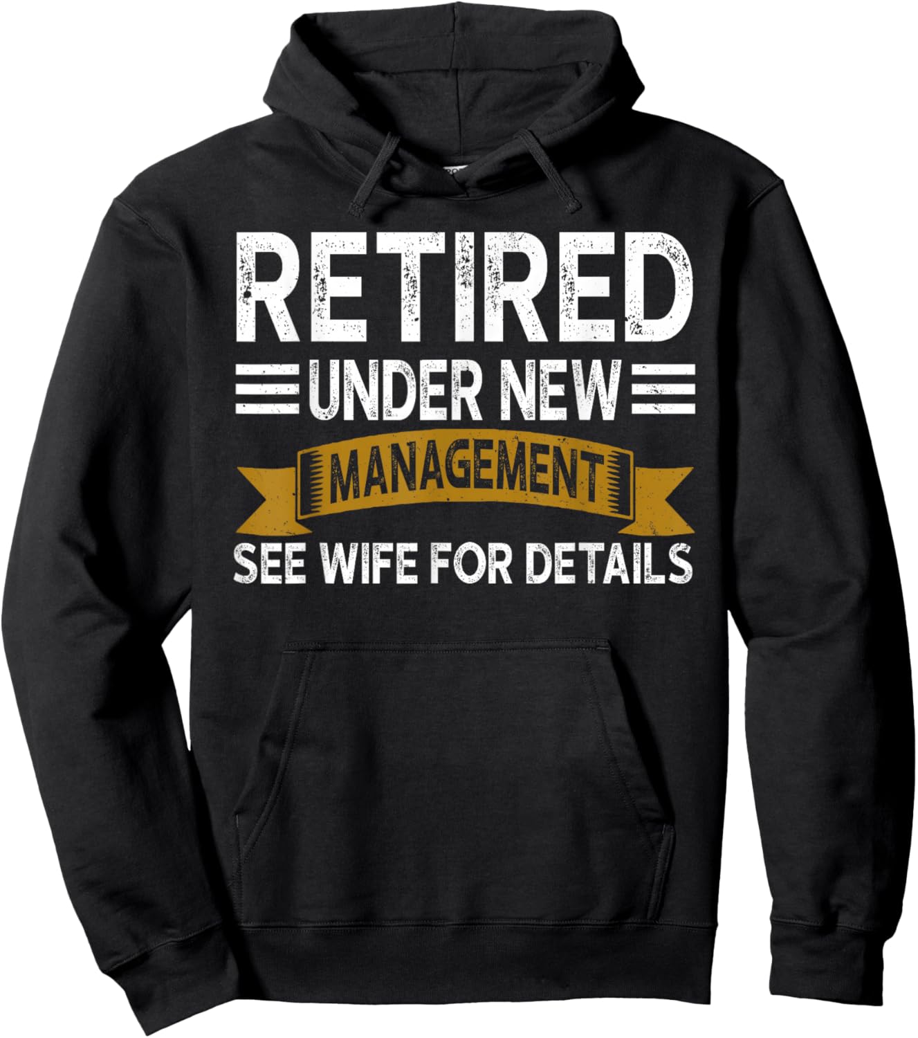 Retirement Vintage Retired Under New Management See Wife Men Hoodie - Hoodie | Black