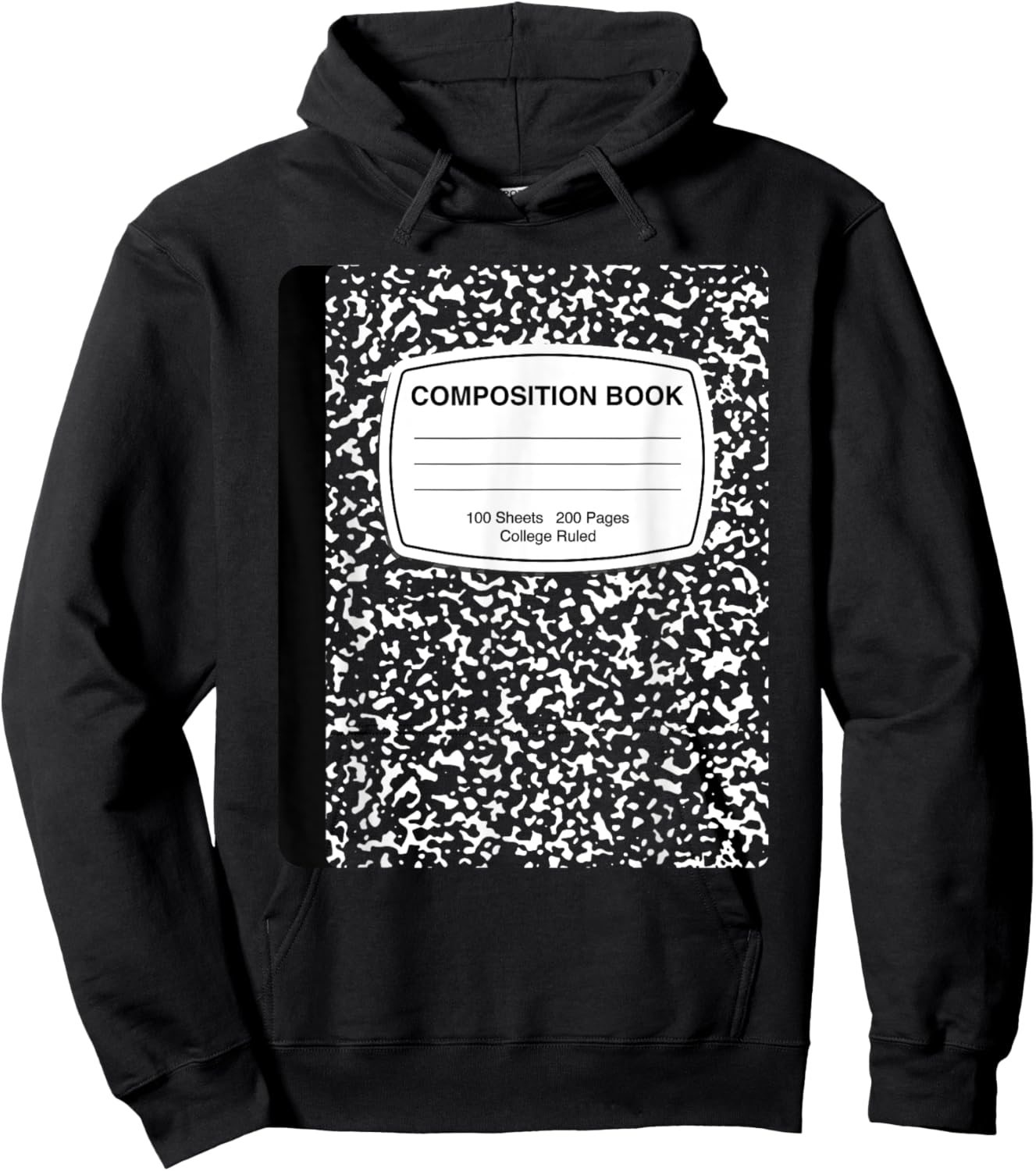 Composition Notebook Costume - Matching Group Halloween Hoodie - Hoodie | Black