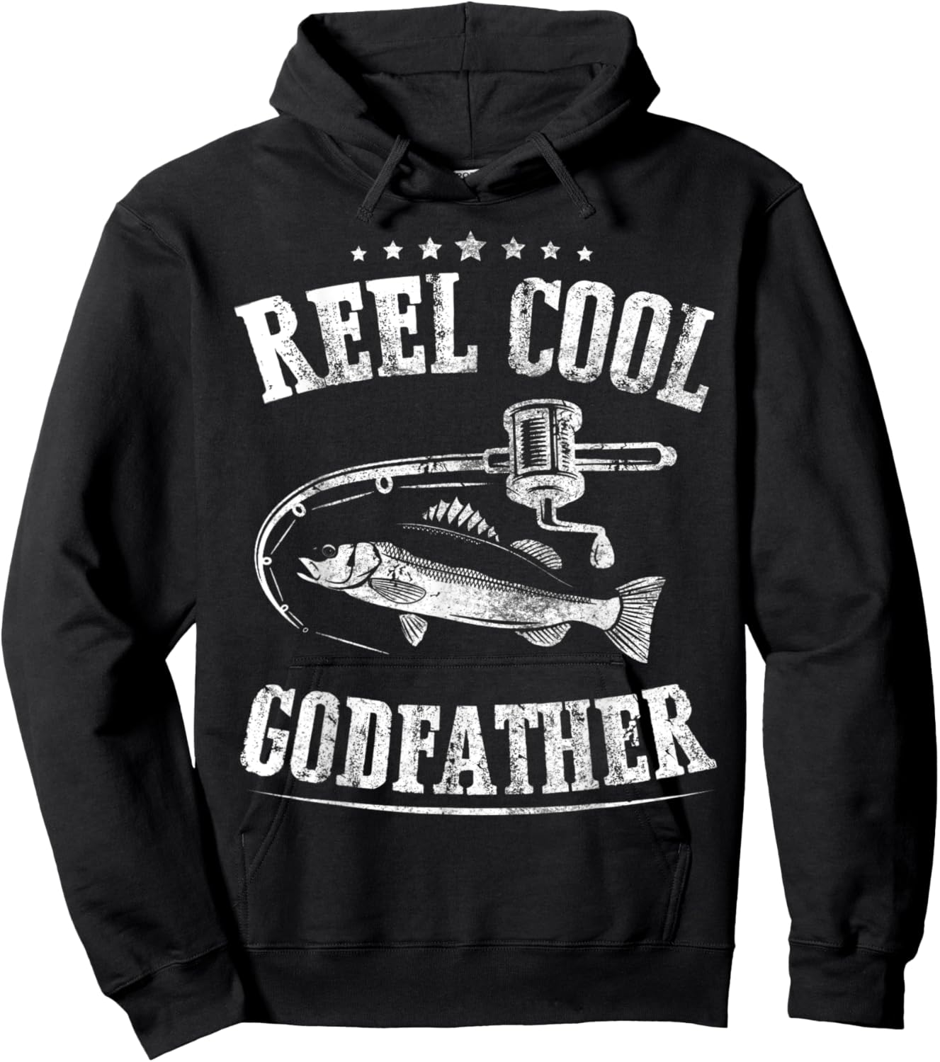 Father's Day Reel Cool Godfather Fishing Hoodie - Hoodie | Black