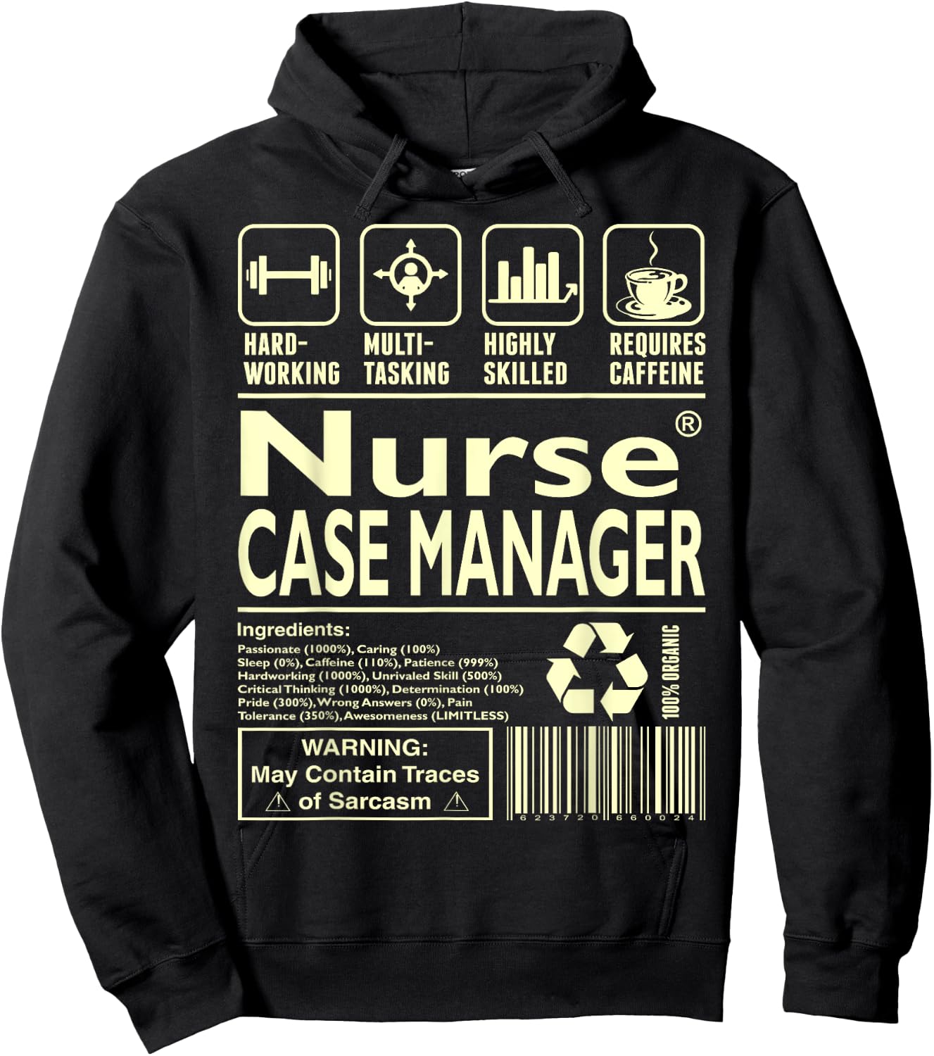 Hardworking Multitasking Nurse Case Manager Hoodie - Hoodie | Black