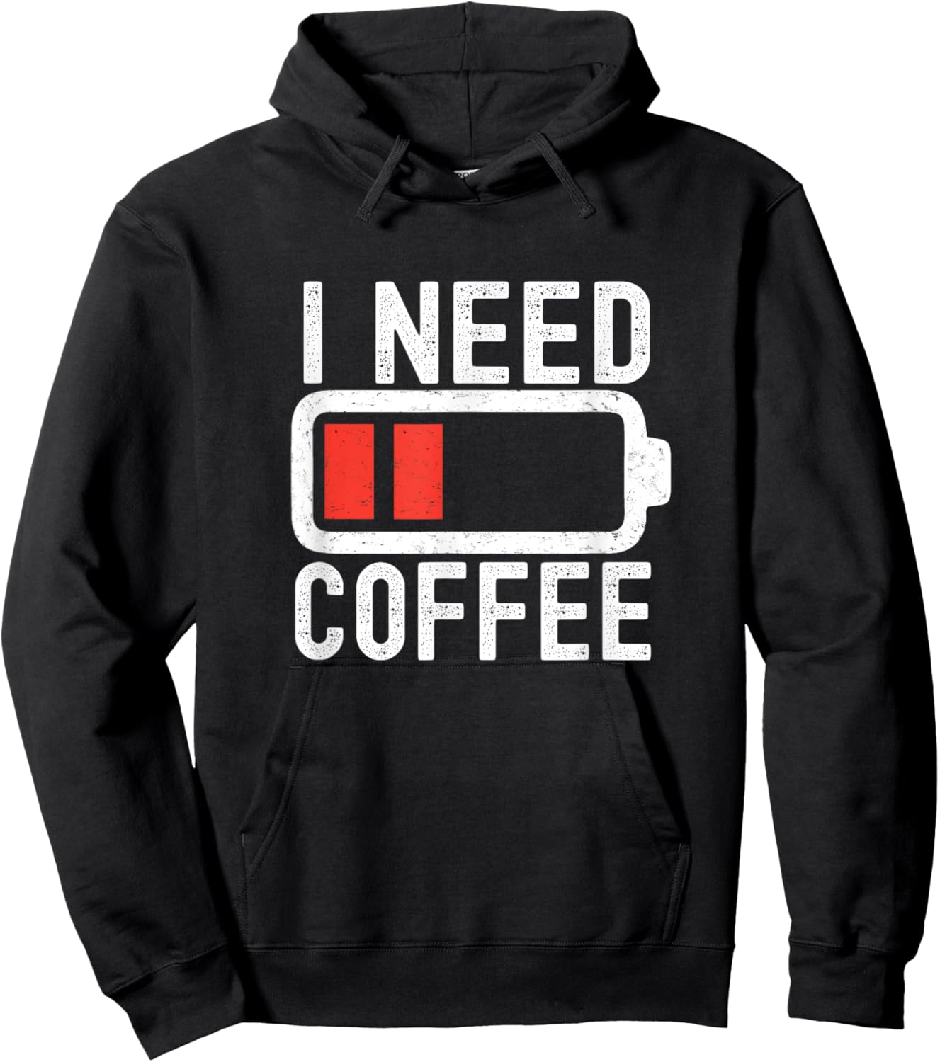 I Need Coffee Funny Coffee Battery Beans Coffee Hoodie - Hoodie | Black