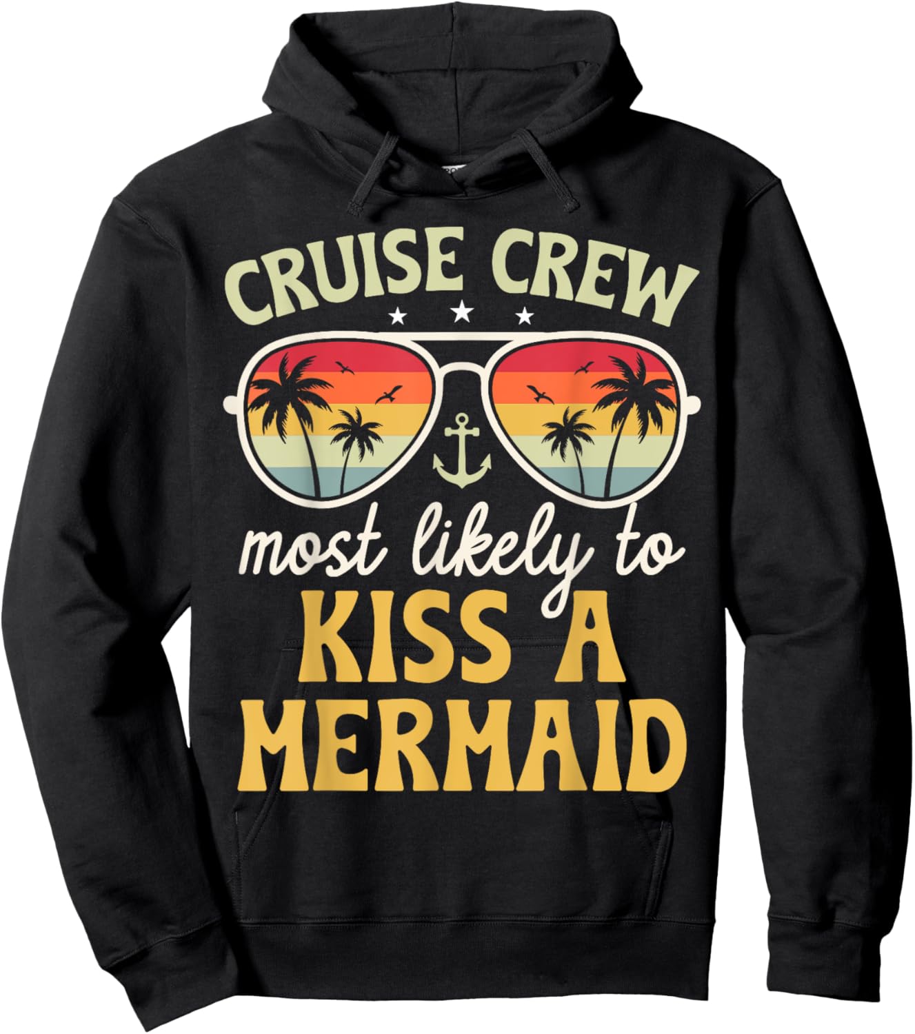 Most Likely To Kiss A Mermaid Matching Family Cruise 2025 Hoodie - Hoodie | Black