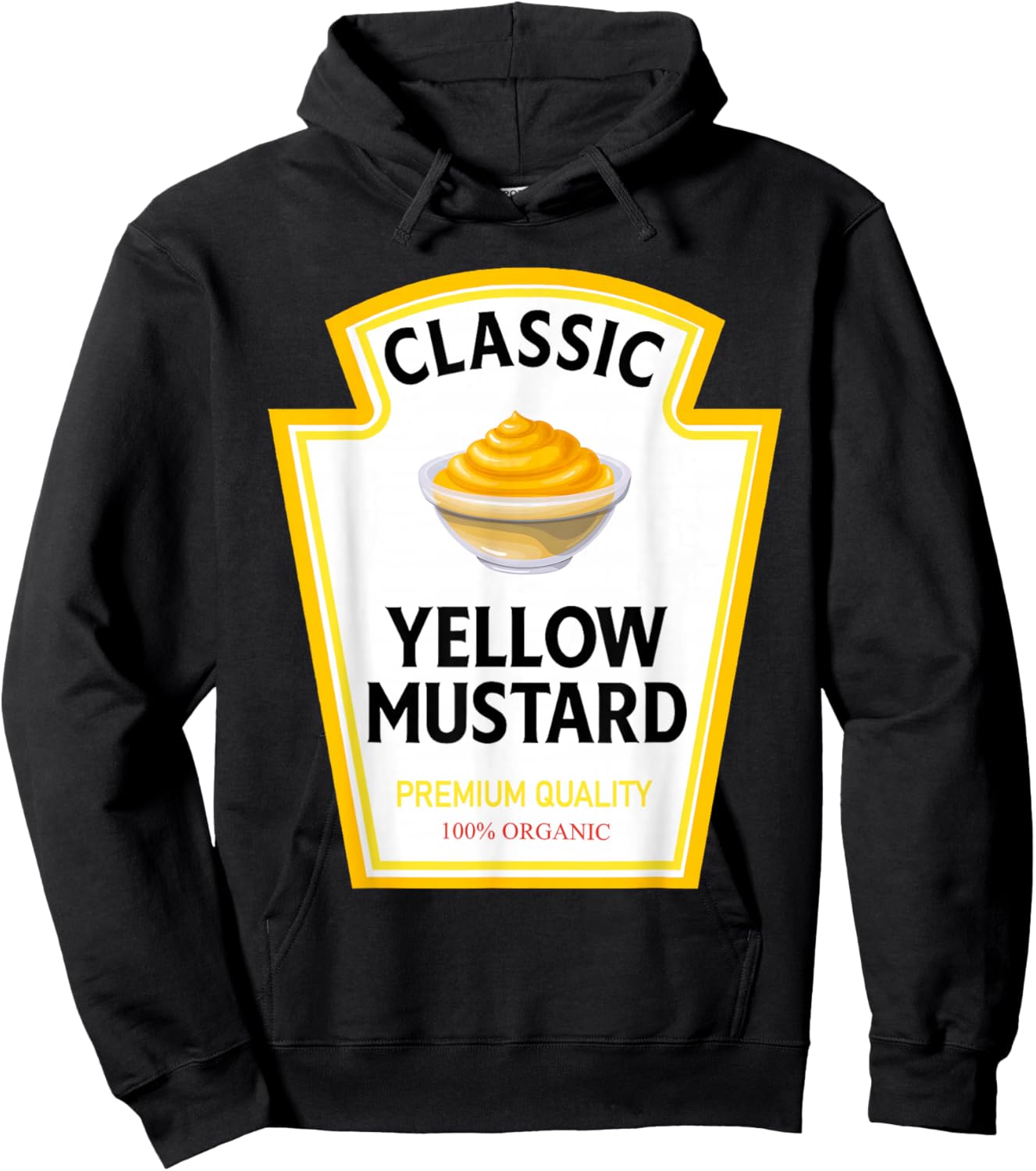 Yellow Mustard Funny Condiment Costume Party Matching Hoodie - Hoodie | Black