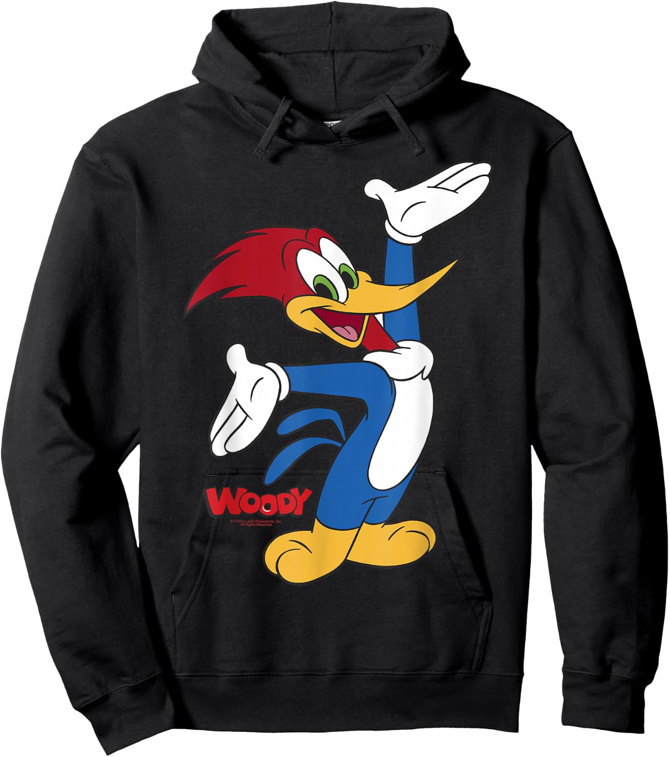 Woody Woodpecker Full Body Logo Portrait Hoodie - Hoodie | Black