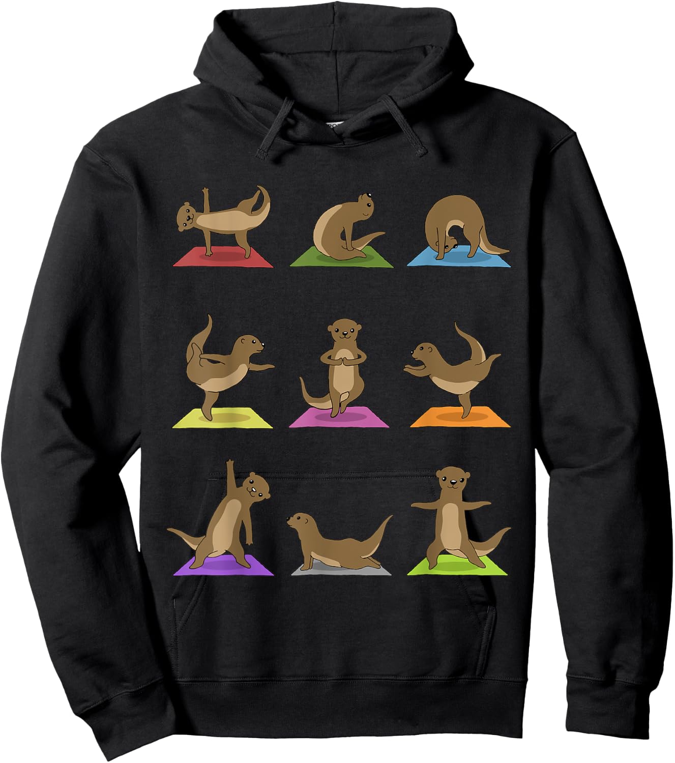 Otter Yoga Funny Otter In Yoga Poses Sports Hoodie - Hoodie | Black