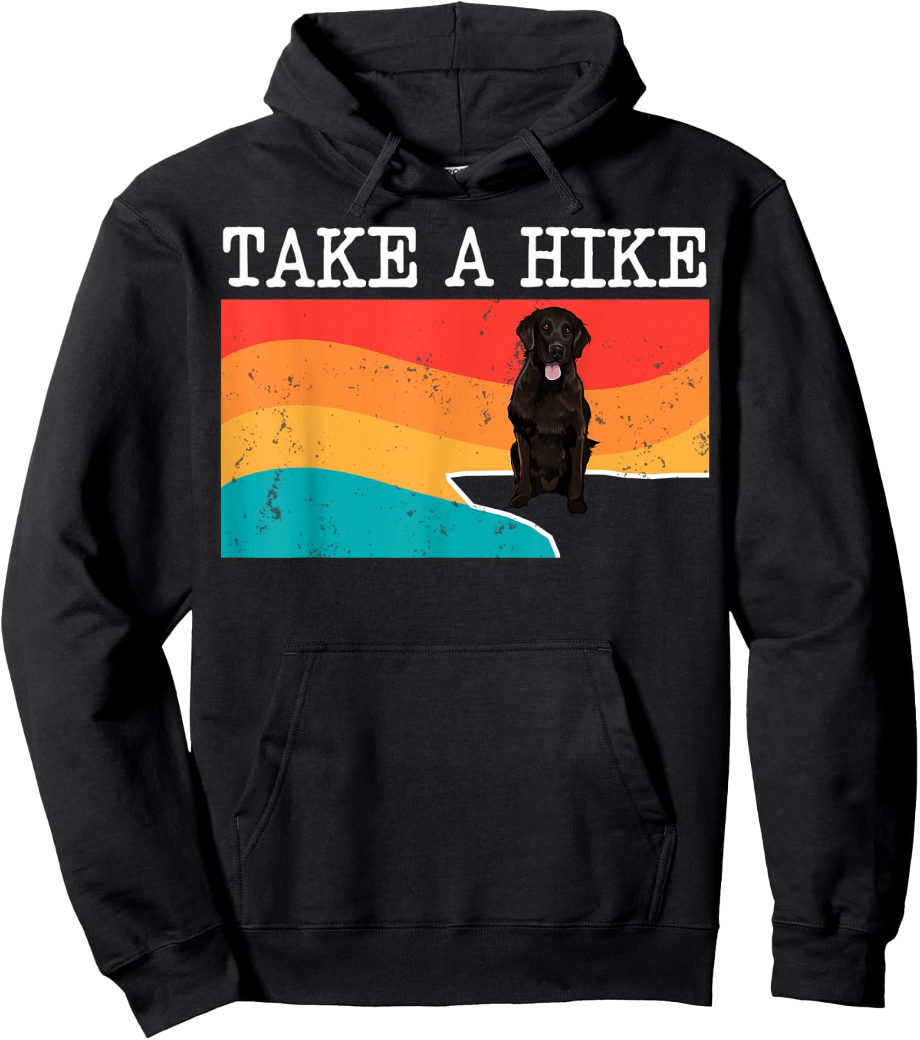 Funny Take A Hike Flat-Coated Retriever Graphic Hiking Hoodie - Hoodie | Black