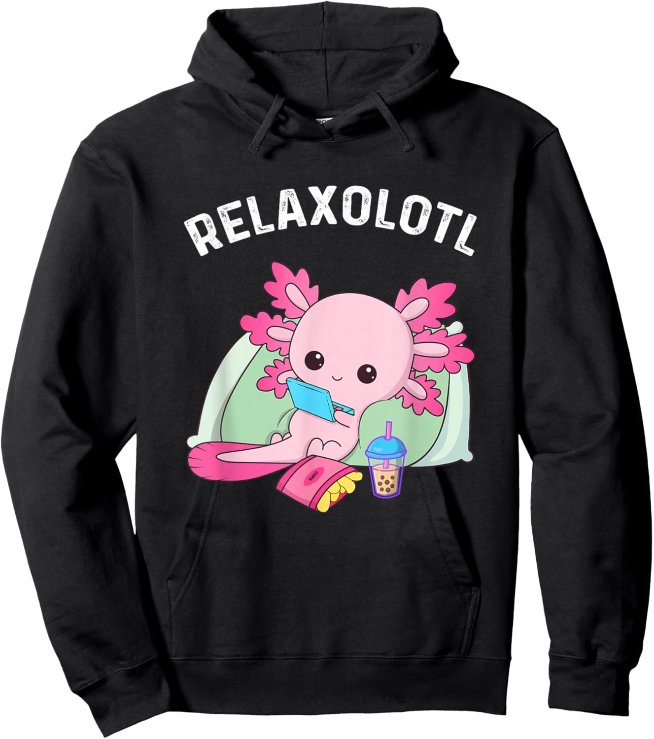 Cute Axolotl Lover Mexican Salamander Relaxolotl Hoodie - Hoodie | Black
